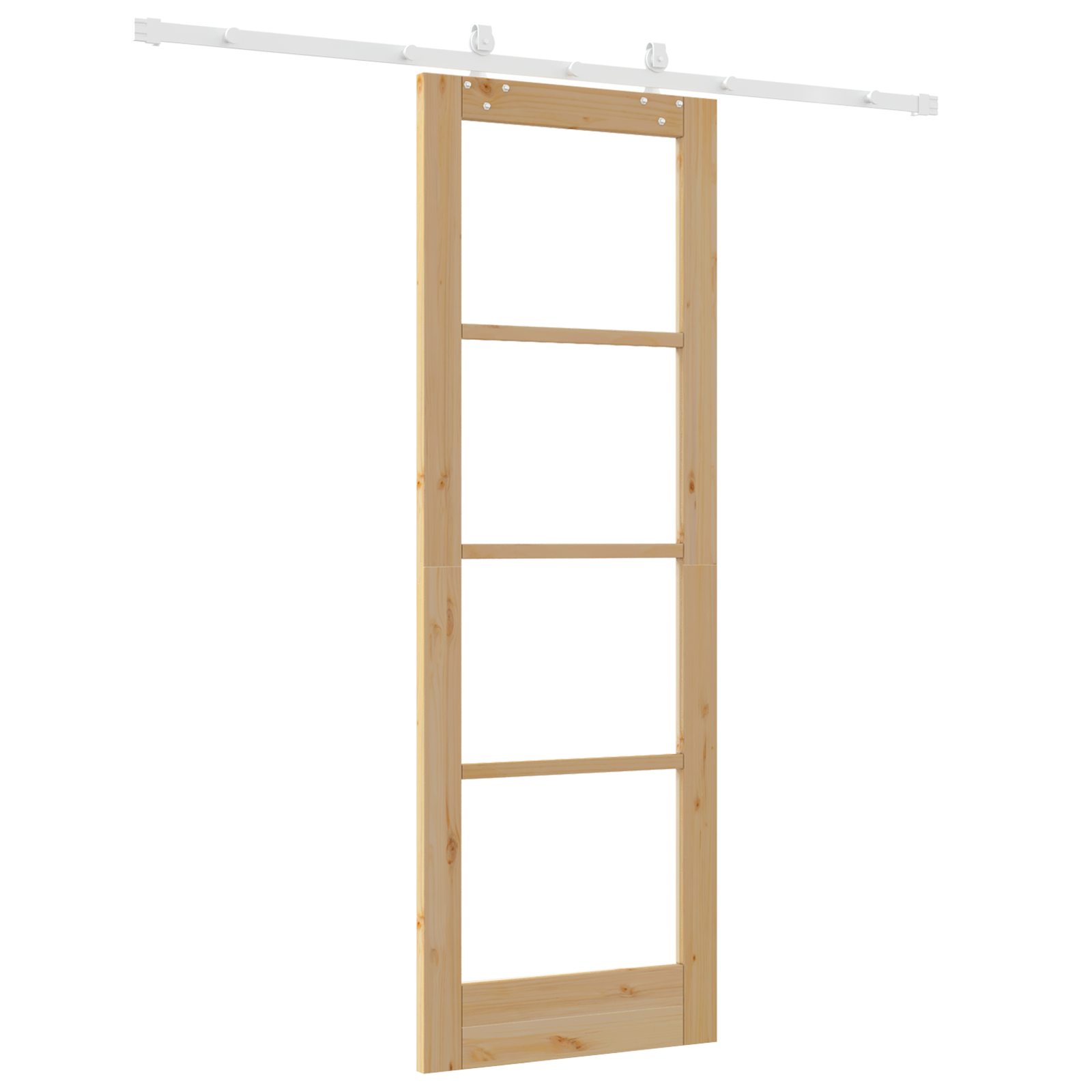 Sliding Door with Hardware Set 73.5x211 cm Solid Wood Pine - Image 6
