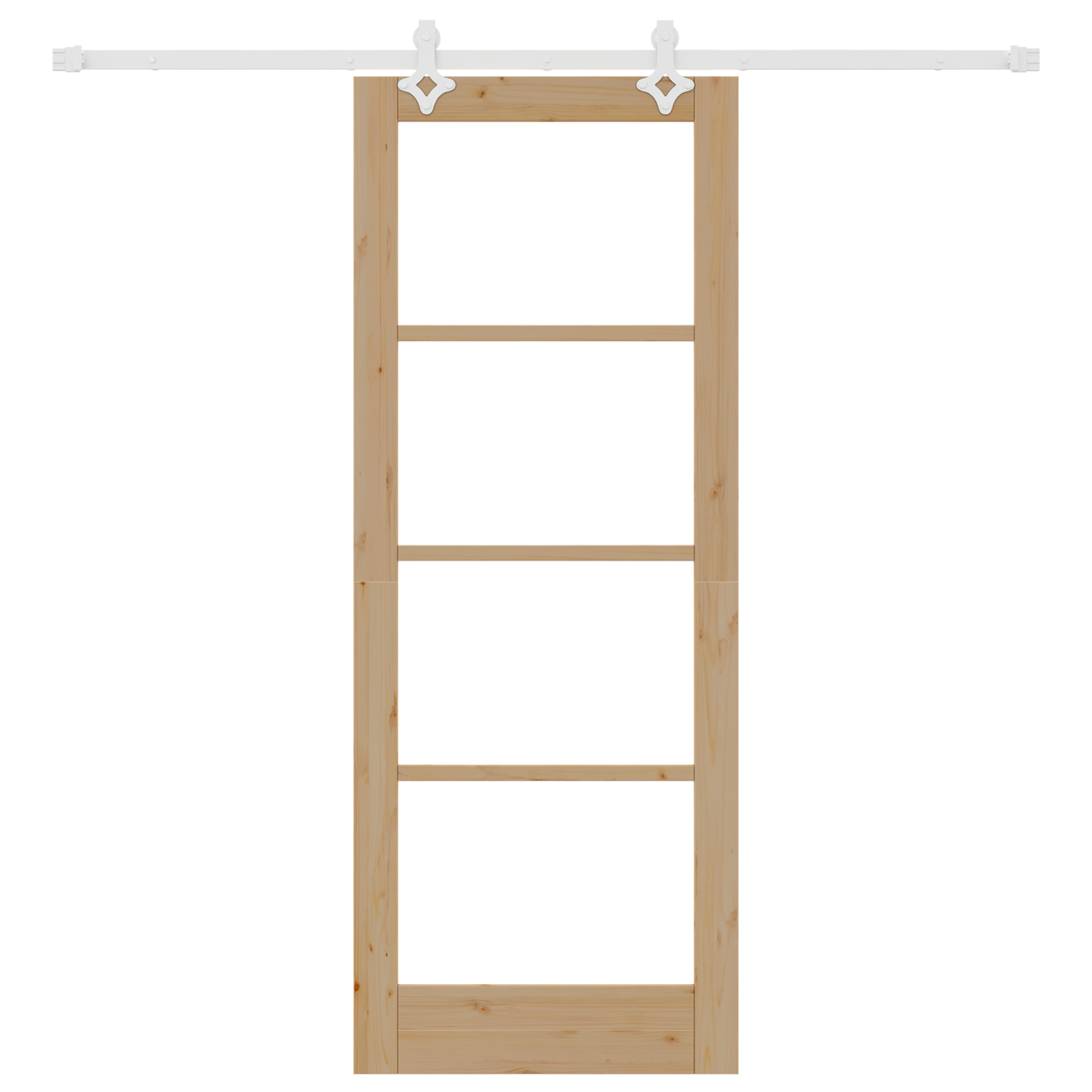 Sliding Door with Hardware Set 78x202 cm Solid Wood Pine - Image 4