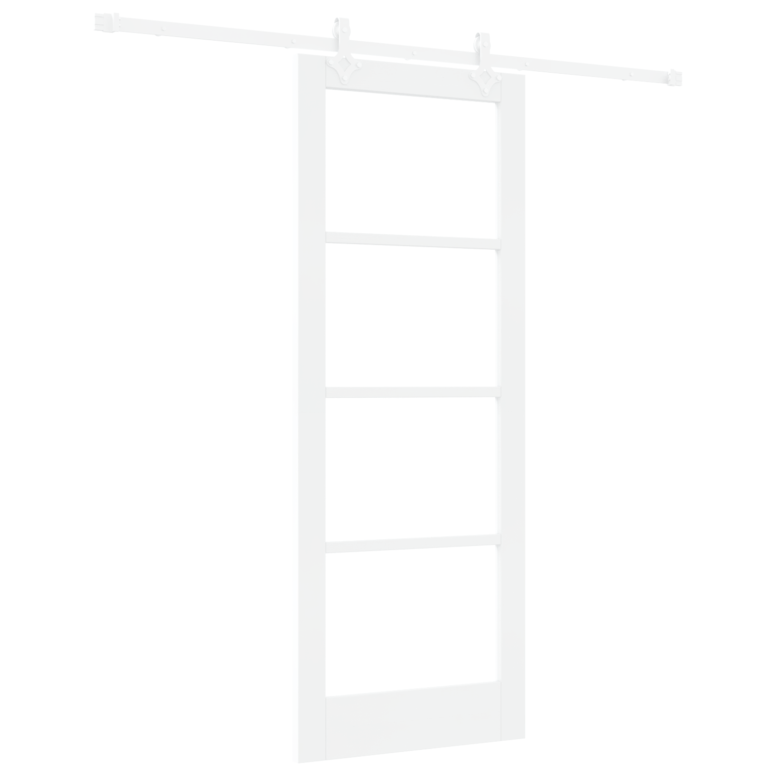 Sliding Door with Hardware Set White 78x202 cm Solid Wood Pine - Image 2