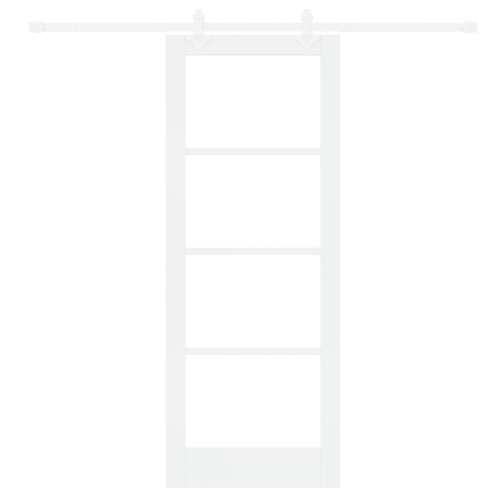 Sliding Door with Hardware Set White 78x202 cm Solid Wood Pine - Image 4