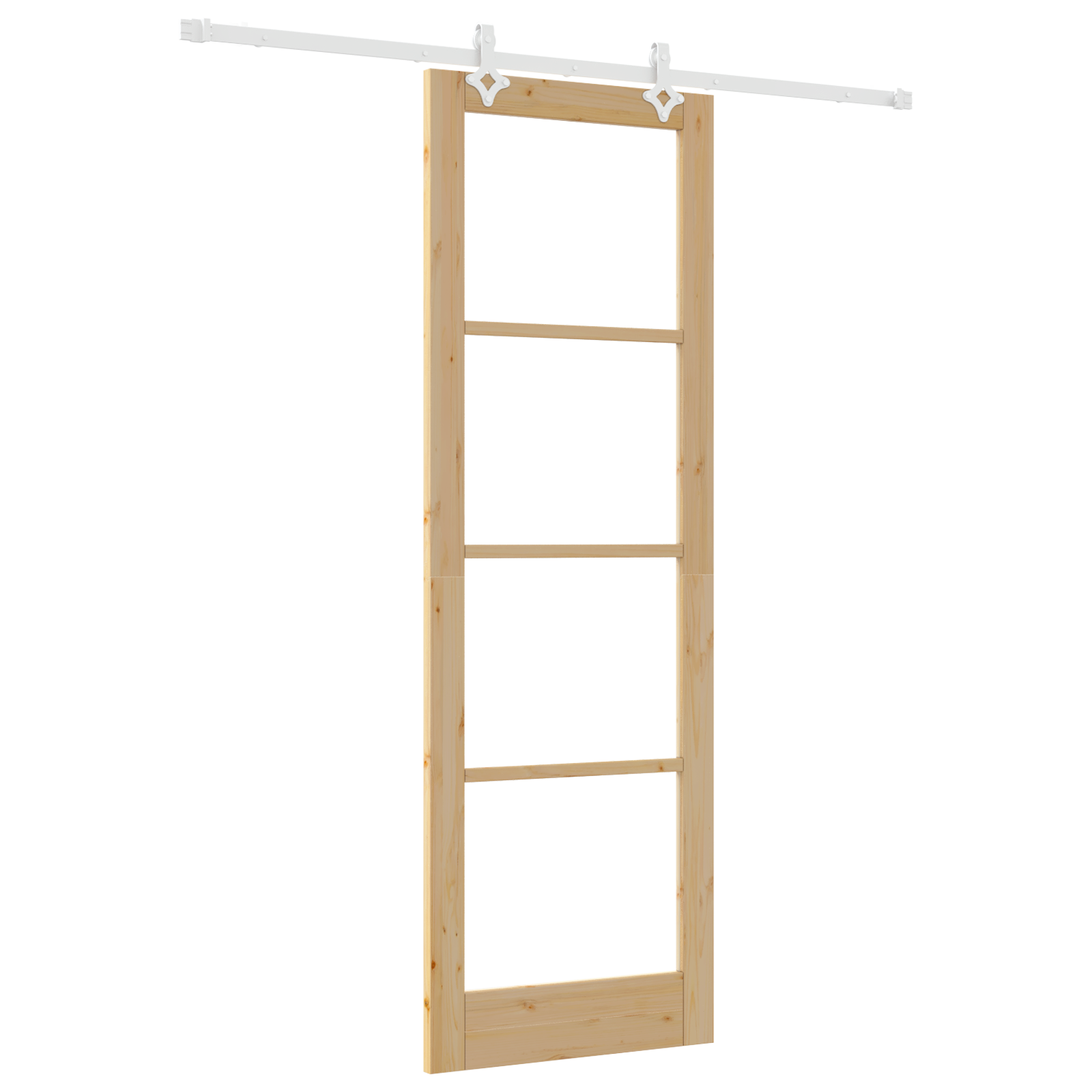 Sliding Door with Hardware Set 78x232 cm Solid Wood Pine - Image 2