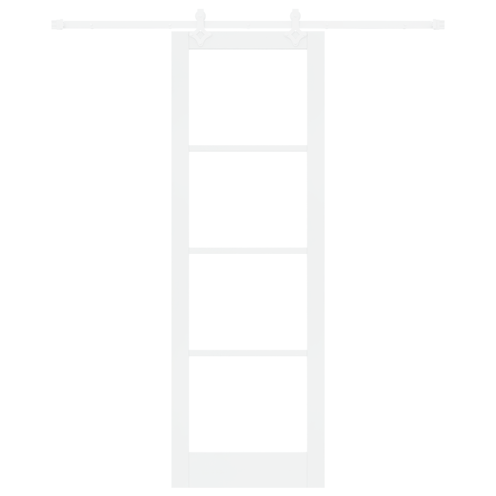 Sliding Door with Hardware Set White 78x232 cm Solid Wood Pine - Image 4