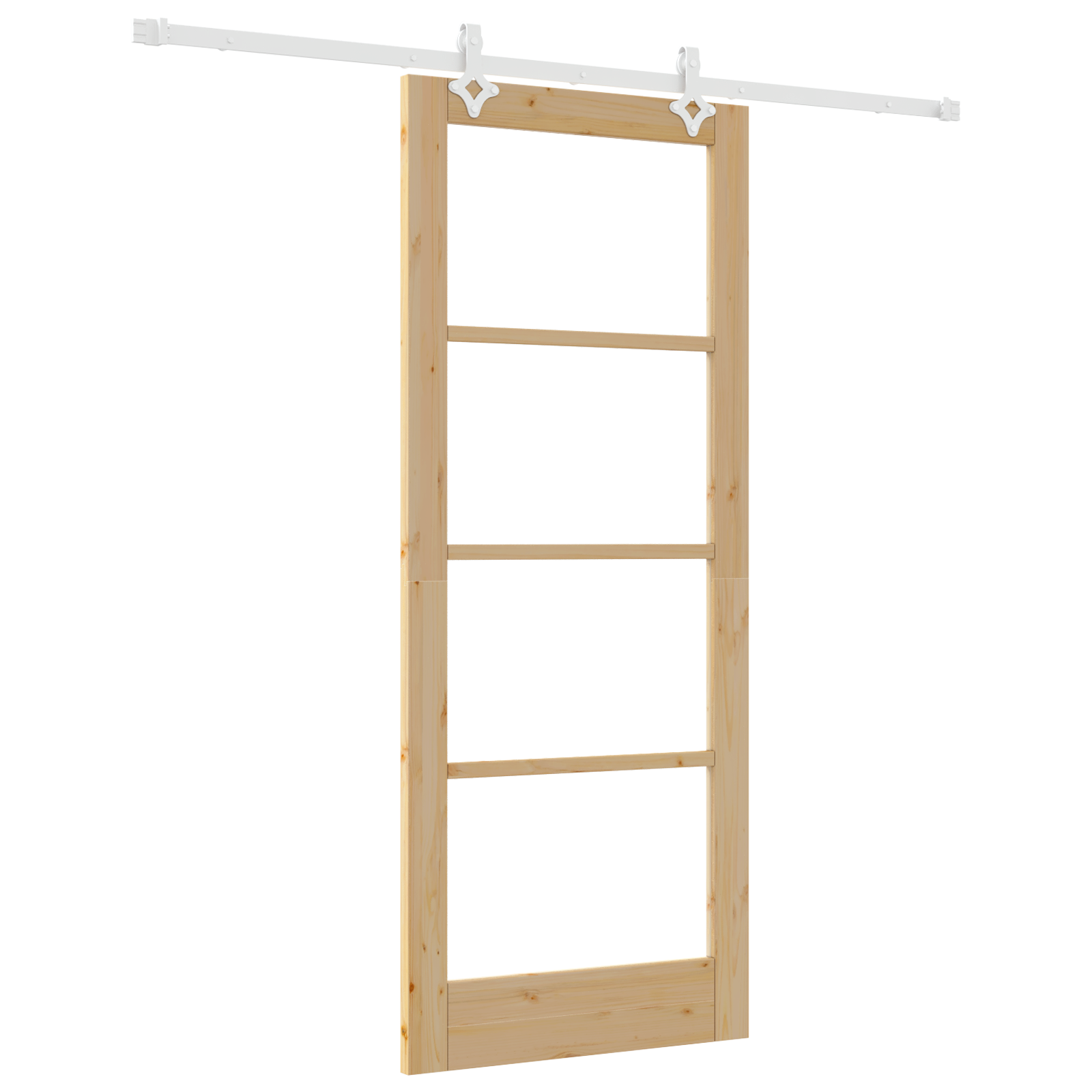 Sliding Door with Hardware Set 83x202 cm Solid Wood Pine - Image 2