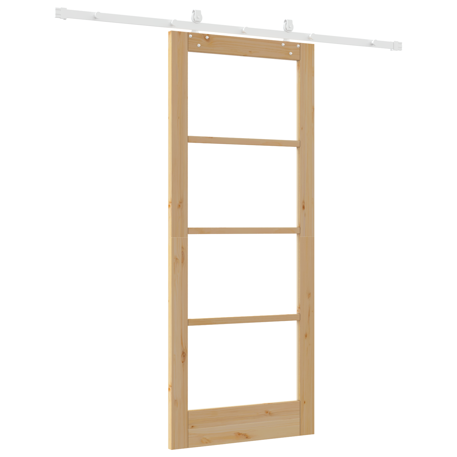 Sliding Door with Hardware Set 83x202 cm Solid Wood Pine - Image 6