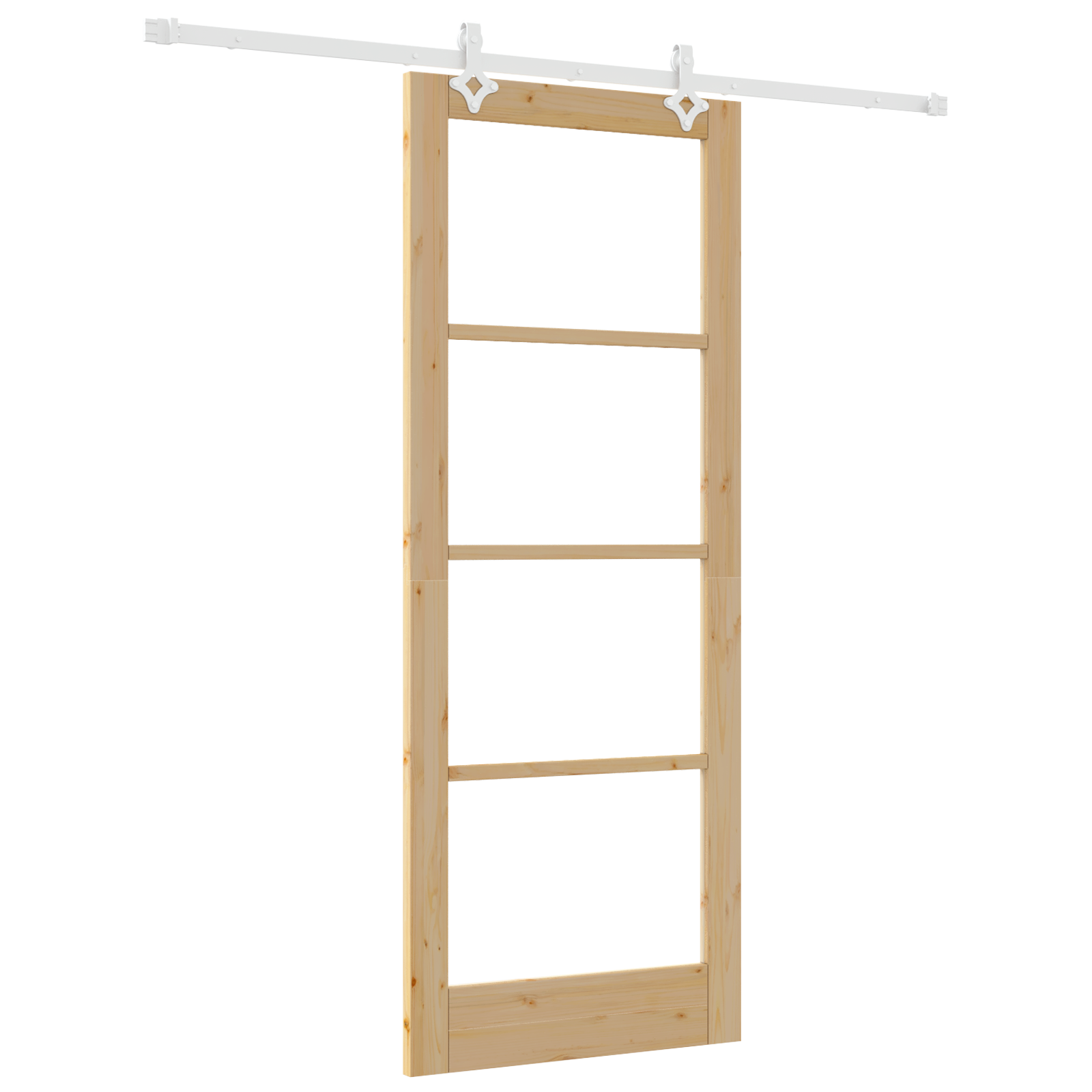 Sliding Door with Hardware Set 83x211 cm Solid Wood Pine - Image 2