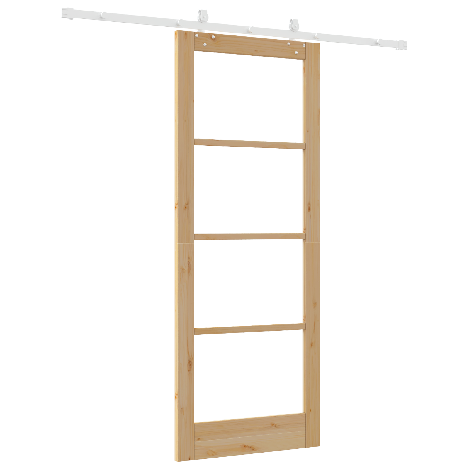 Sliding Door with Hardware Set 83x211 cm Solid Wood Pine - Image 6