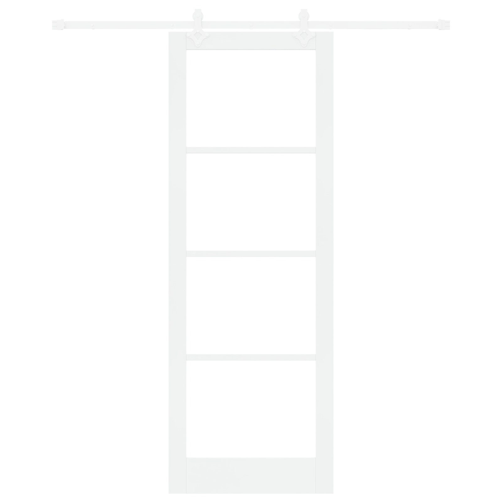 Sliding Door with Hardware Set White 83x232 cm Solid Wood Pine - Image 4