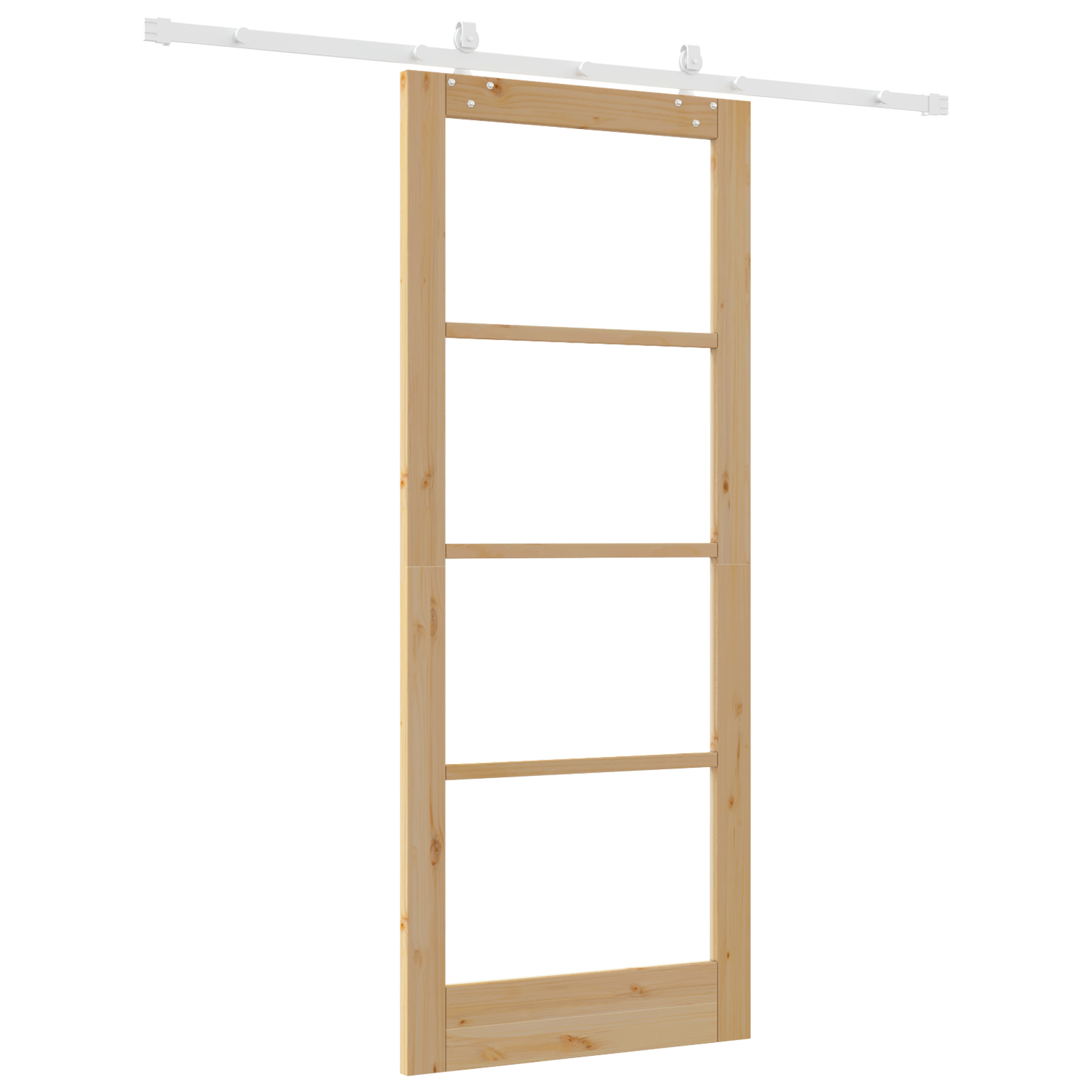 Sliding Door with Hardware Set 86x211 cm Solid Wood Pine - Image 6