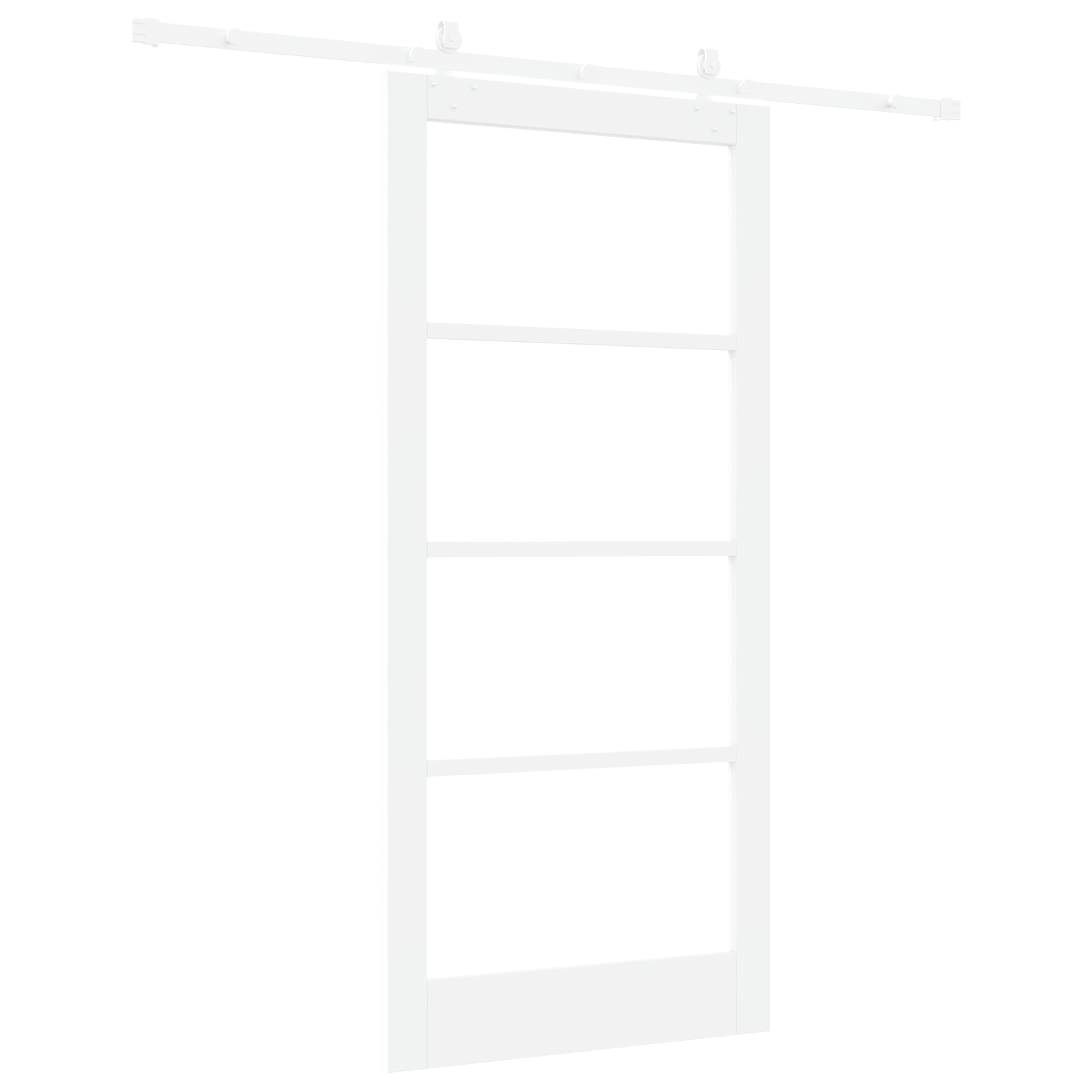 Sliding Door with Hardware Set White 93x202 cm Solid Wood Pine - Image 6