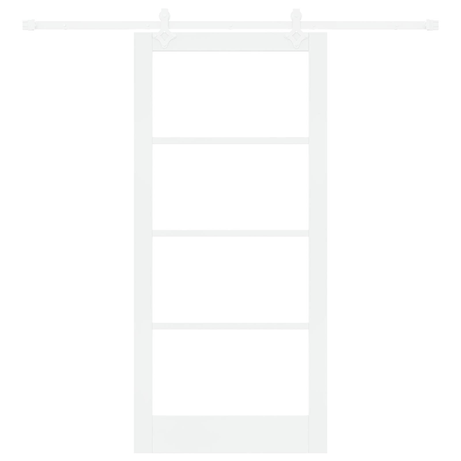 Sliding Door with Hardware Set White 93x202 cm Solid Wood Pine - Image 4