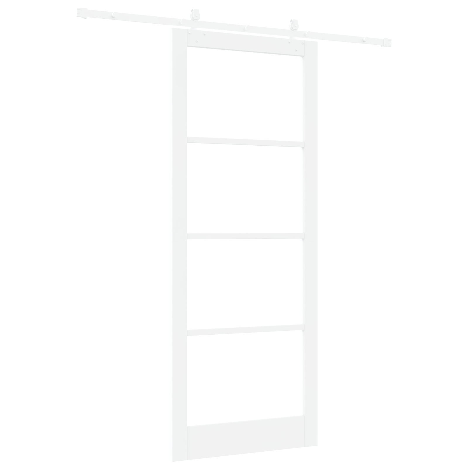 Sliding Door with Hardware Set White 93x232 cm Solid Wood Pine - Image 6