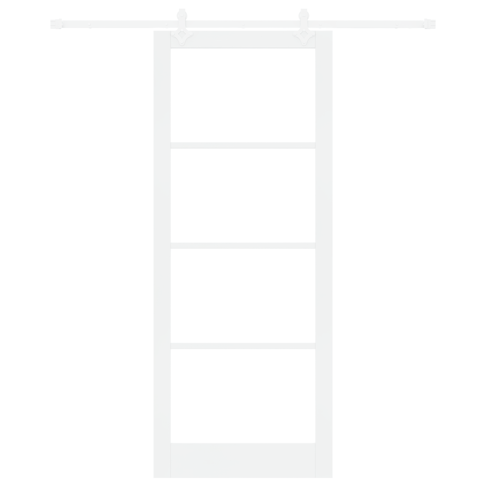 Sliding Door with Hardware Set White 93x232 cm Solid Wood Pine - Image 4