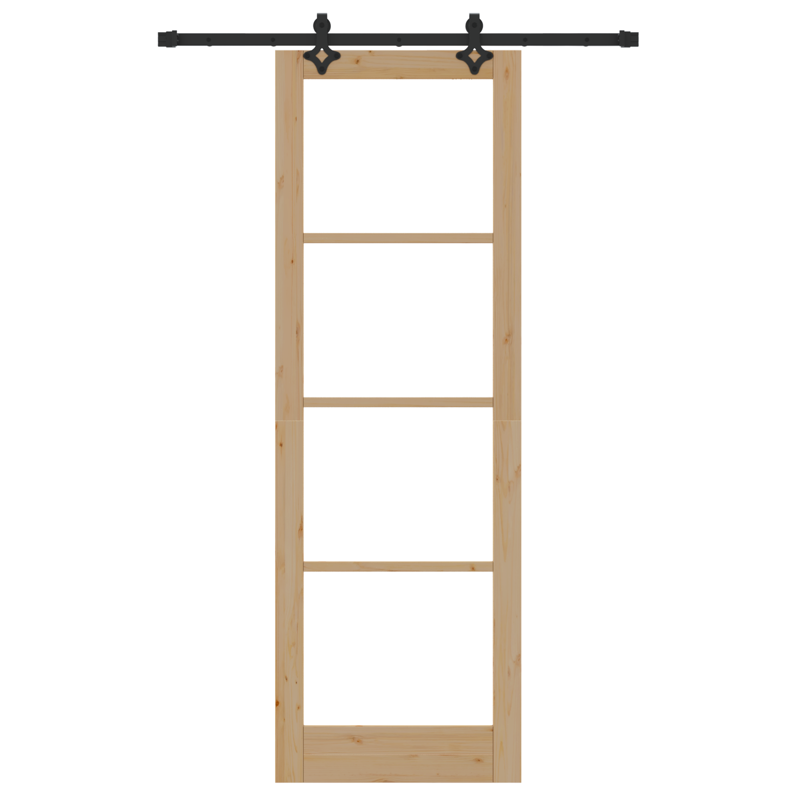 Sliding Door with Hardware Set 78x232 cm Solid Wood Pine - Image 4