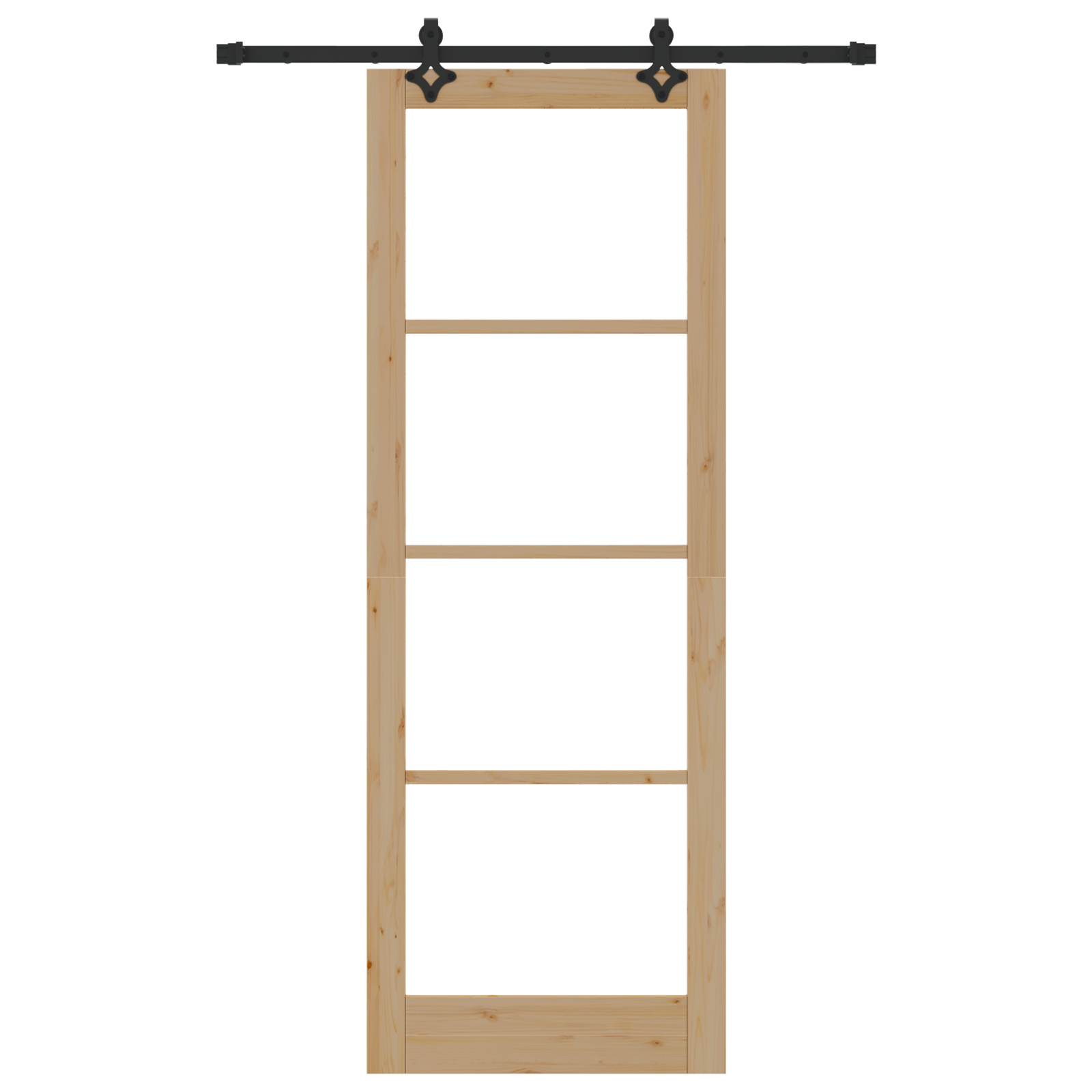 Sliding Door with Hardware Set 83x232 cm Solid Wood Pine - Image 4