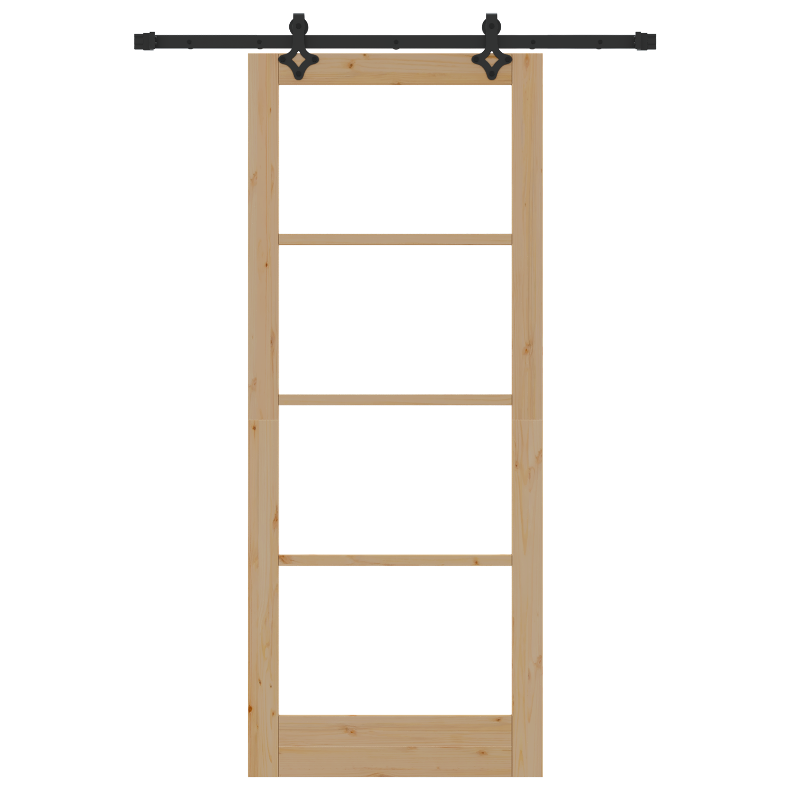 Sliding Door with Hardware Set 86x211 cm Solid Wood Pine - Image 4