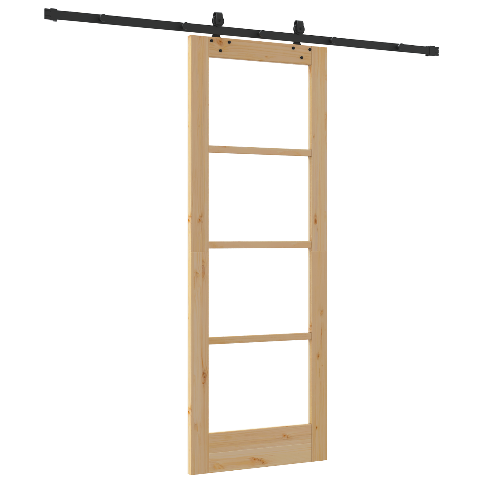Sliding Door with Hardware Set 73.5x198.5 cm Solid Wood Pine - Image 6