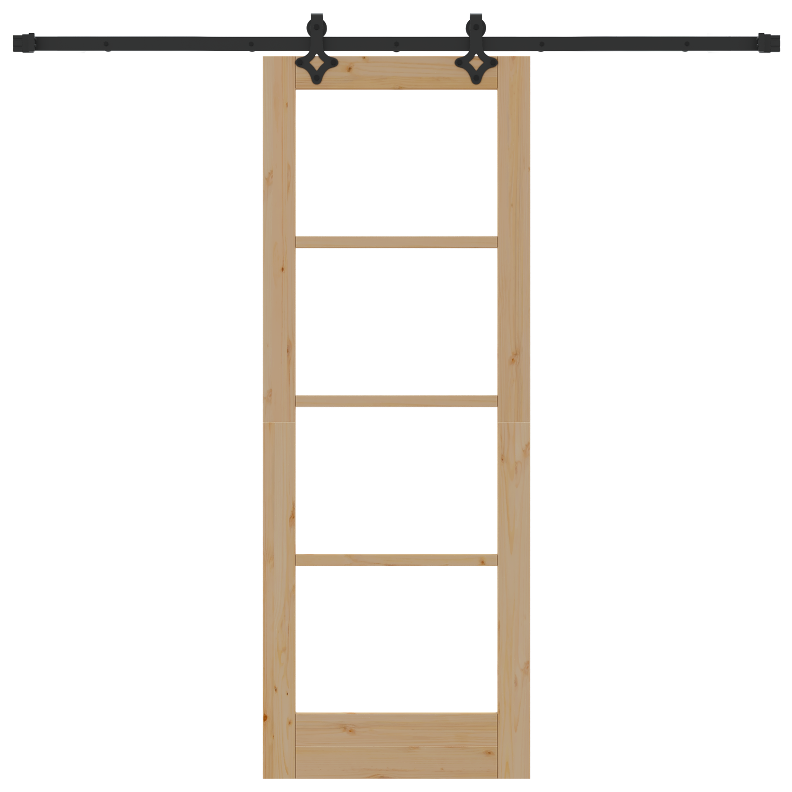 Sliding Door with Hardware Set 73.5x198.5 cm Solid Wood Pine - Image 4