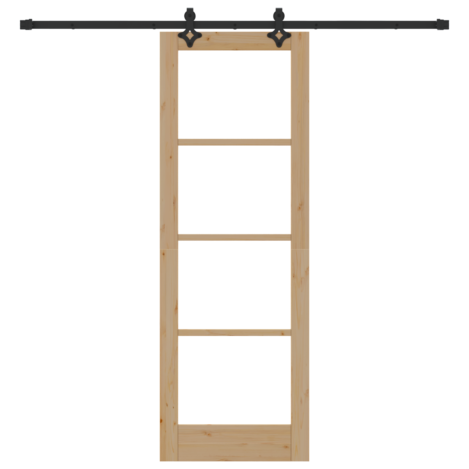 Sliding Door with Hardware Set 73.5x211 cm Solid Wood Pine - Image 4