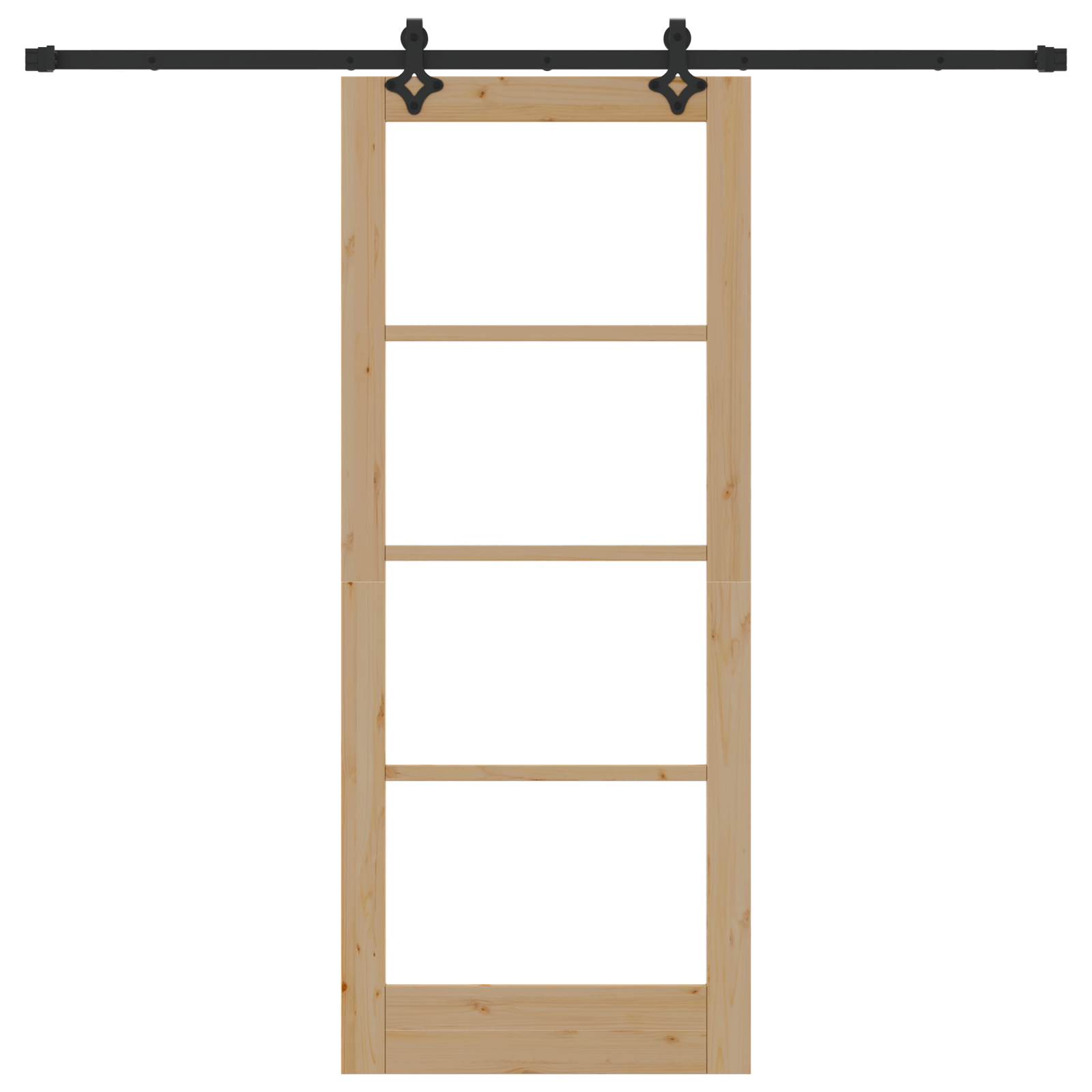 Sliding Door with Hardware Set 83x202 cm Solid Wood Pine - Image 4