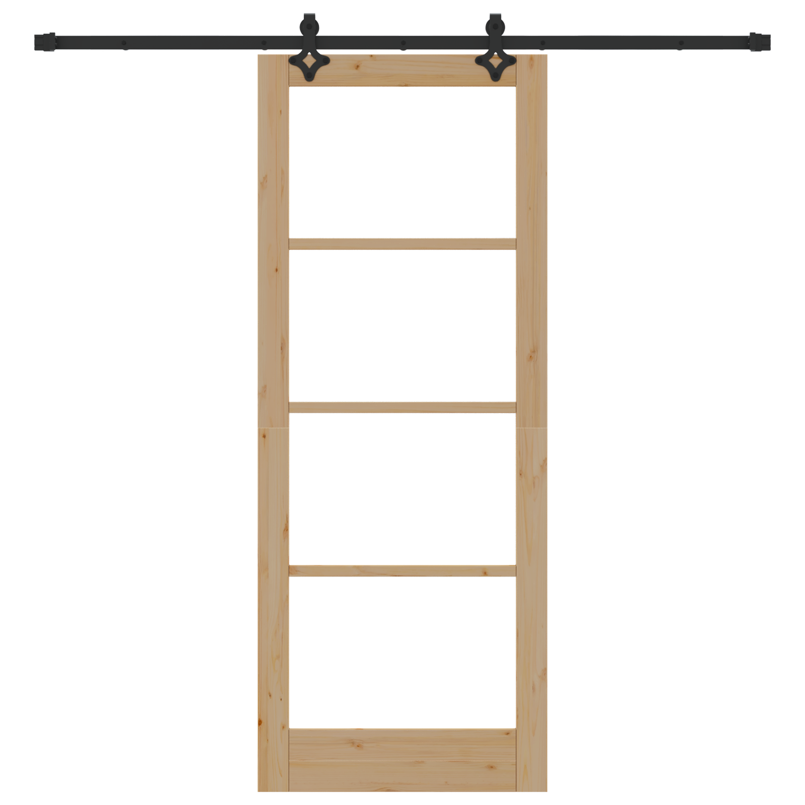 Sliding Door with Hardware Set 83x211 cm Solid Wood Pine - Image 4