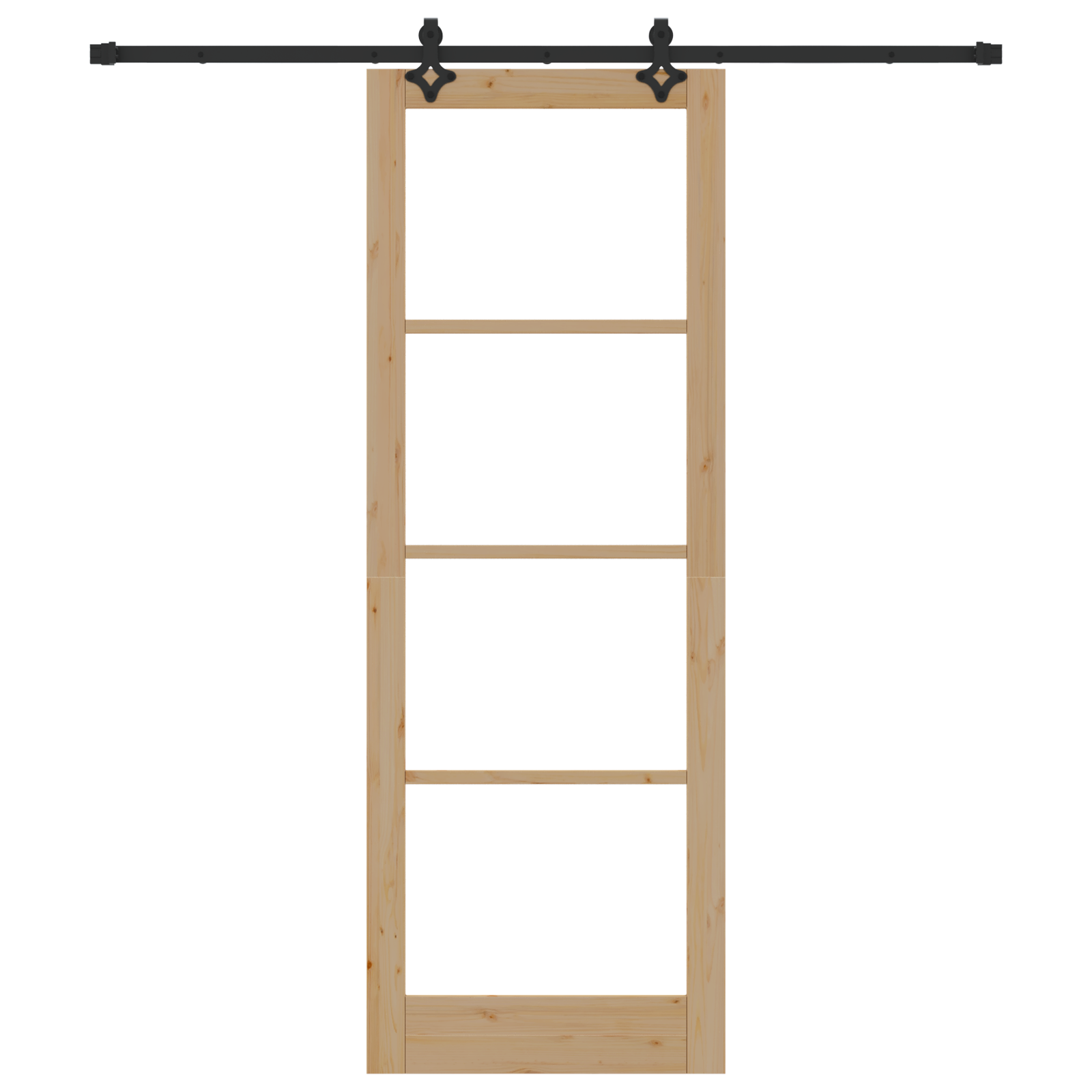 Sliding Door with Hardware Set 83x232 cm Solid Wood Pine - Image 4