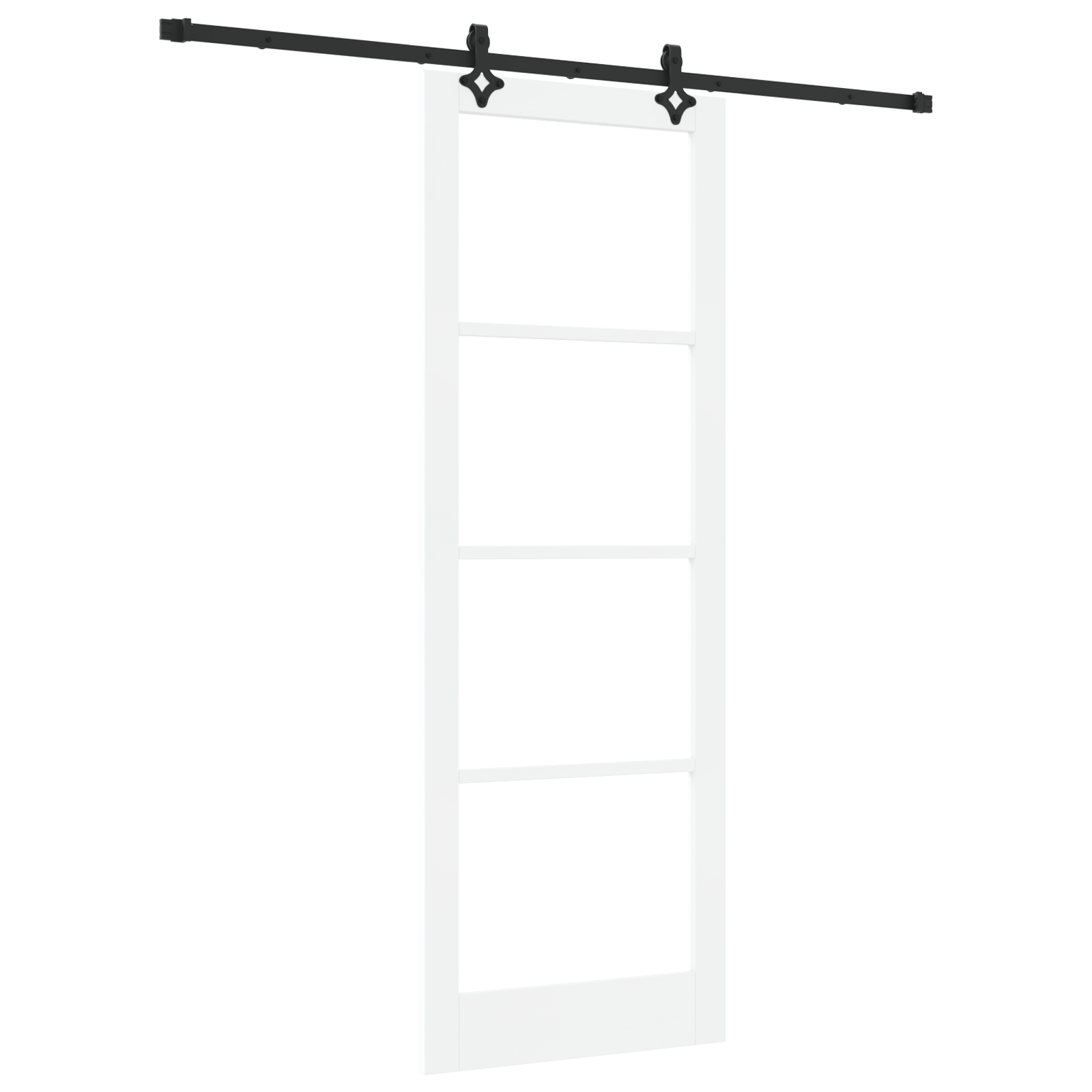 Sliding Door with Hardware Set White 83x232 cm Solid Wood Pine - Image 2