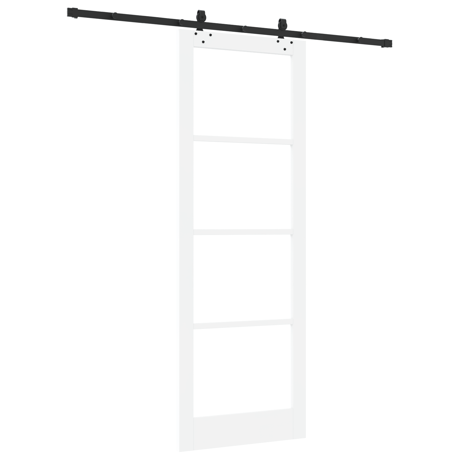 Sliding Door with Hardware Set White 83x232 cm Solid Wood Pine - Image 6