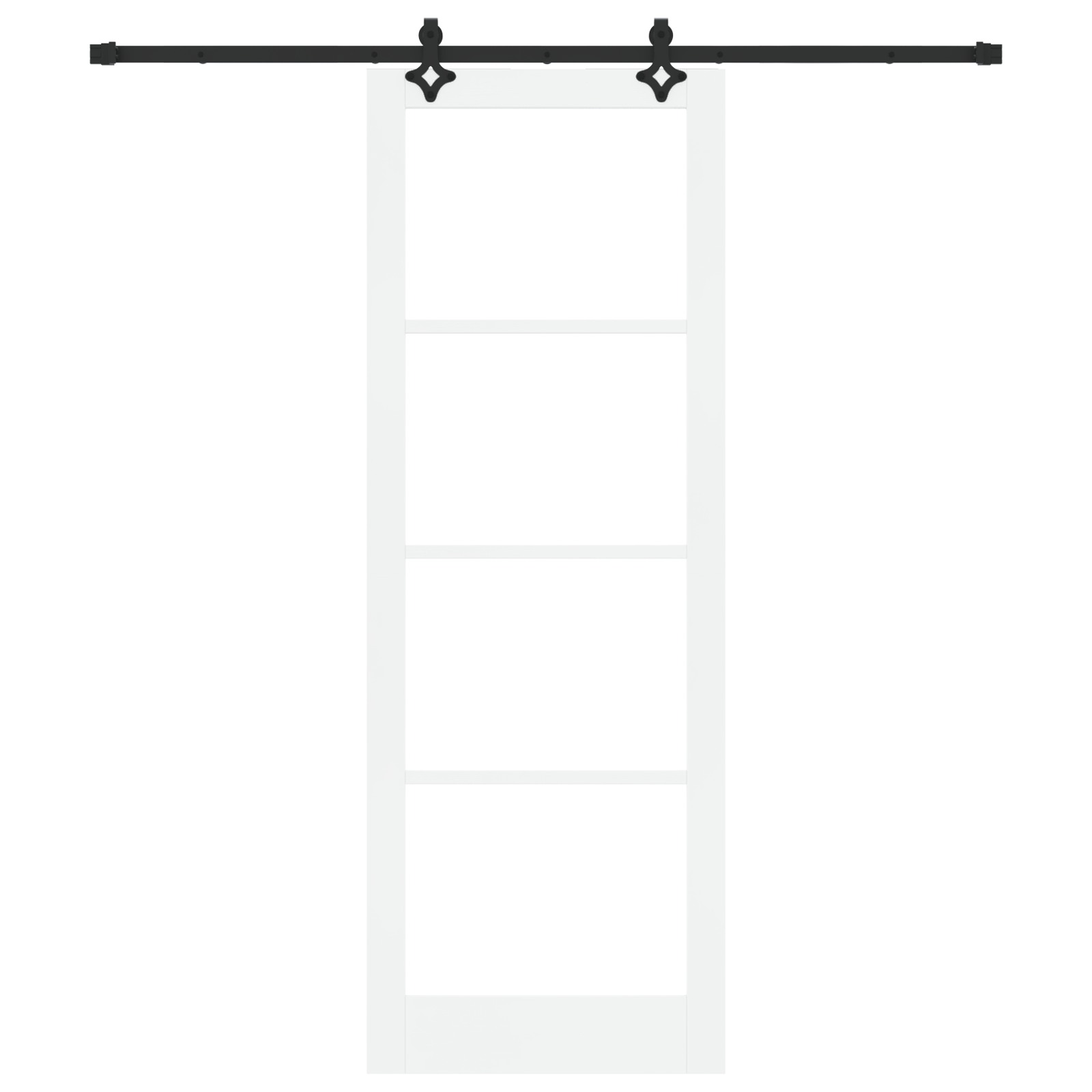 Sliding Door with Hardware Set White 83x232 cm Solid Wood Pine - Image 4