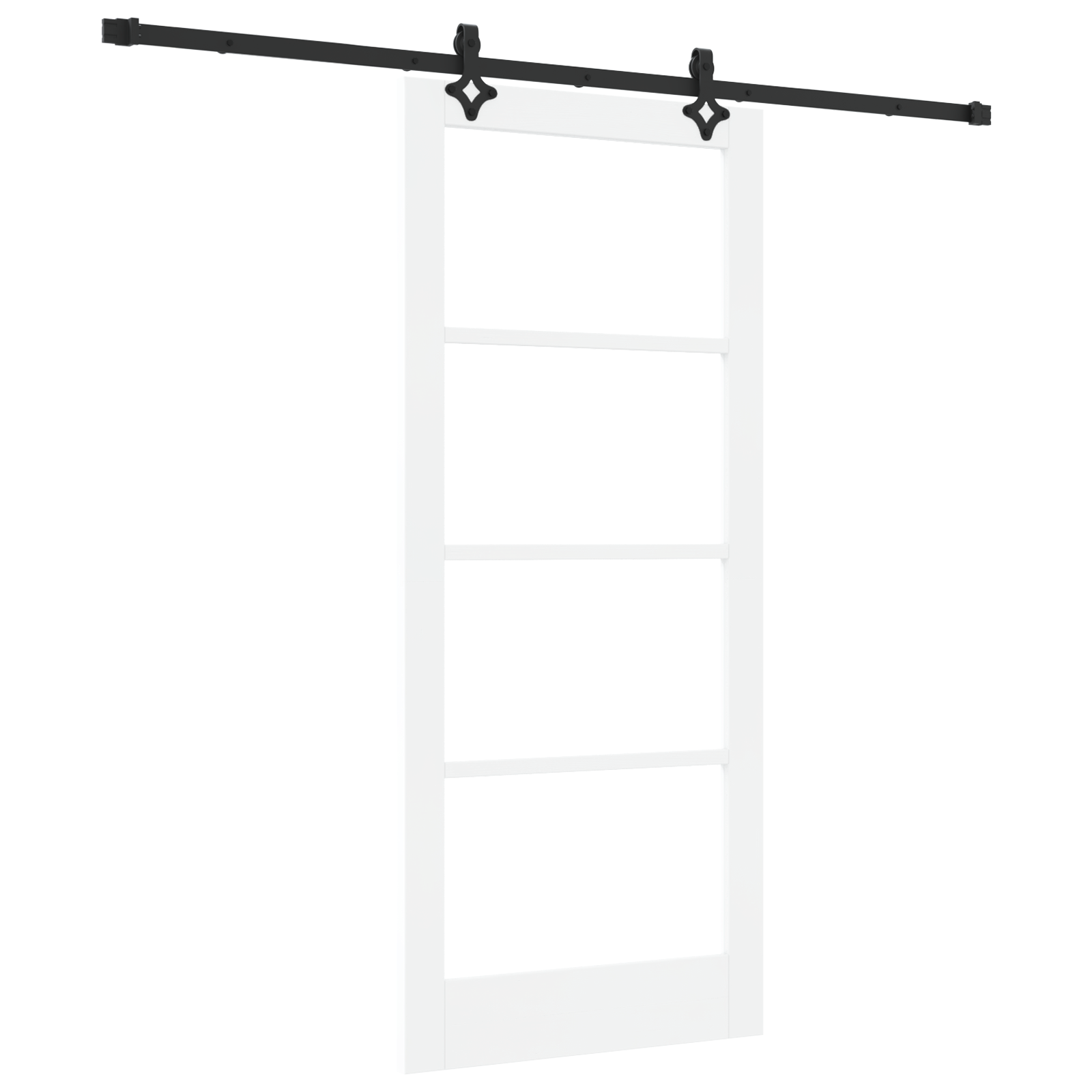 Sliding Door with Hardware Set White 86x198.5 cm Solid Wood Pine - Image 2