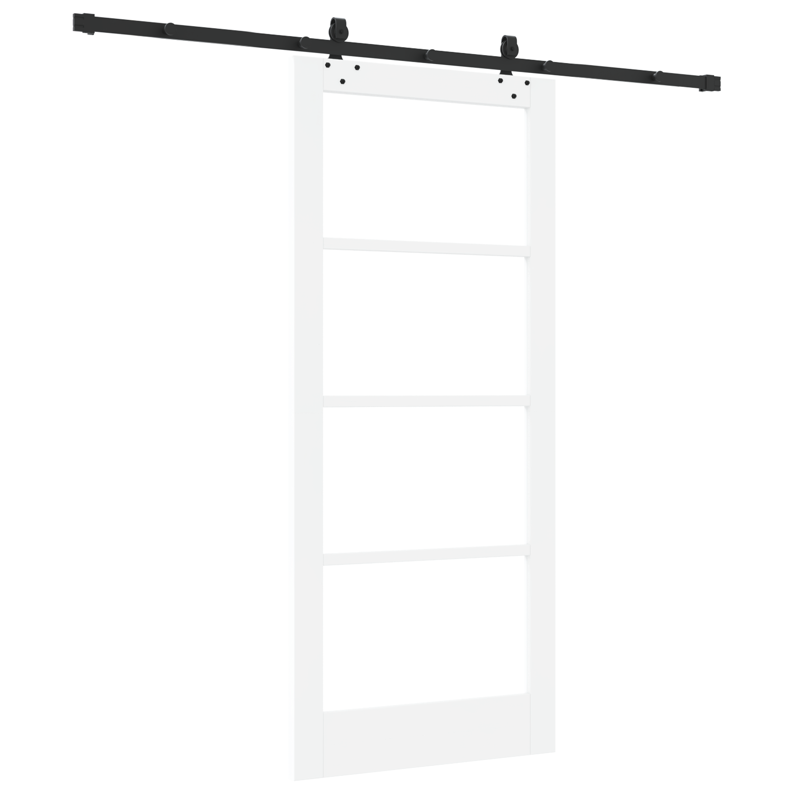 Sliding Door with Hardware Set White 86x198.5 cm Solid Wood Pine - Image 6