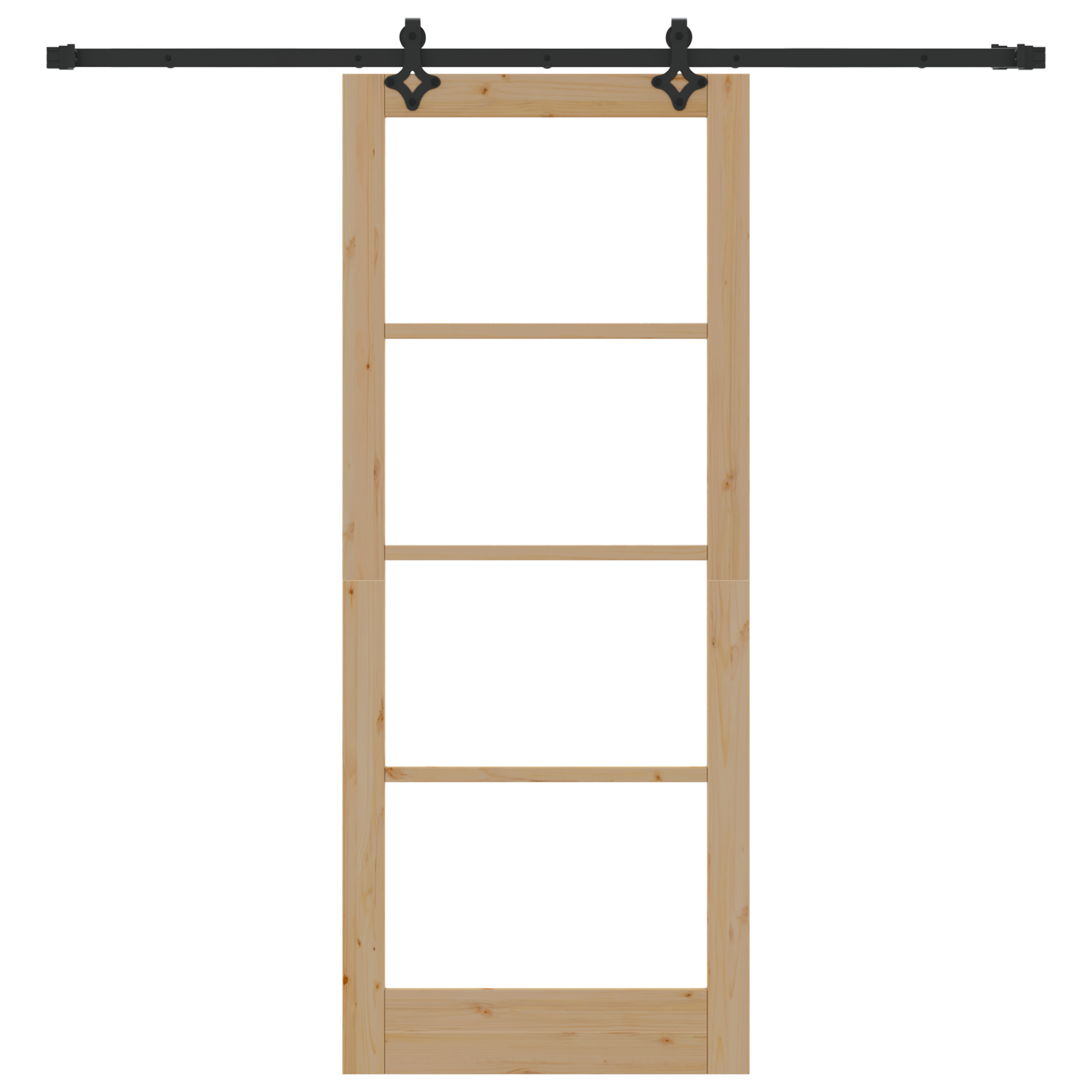 Sliding Door with Hardware Set 86x211 cm Solid Wood Pine - Image 4