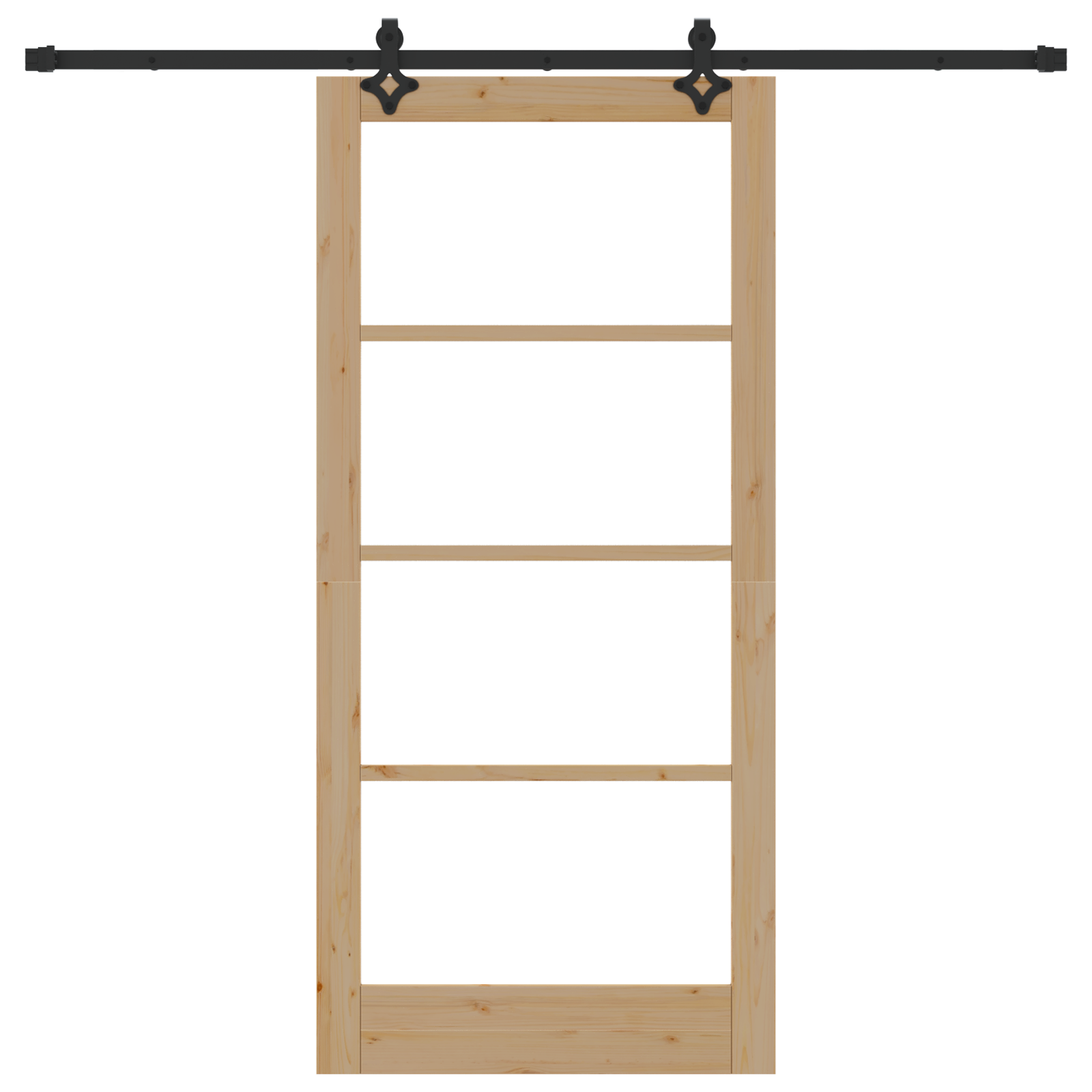 Sliding Door with Hardware Set 93x202 cm Solid Wood Pine - Image 4