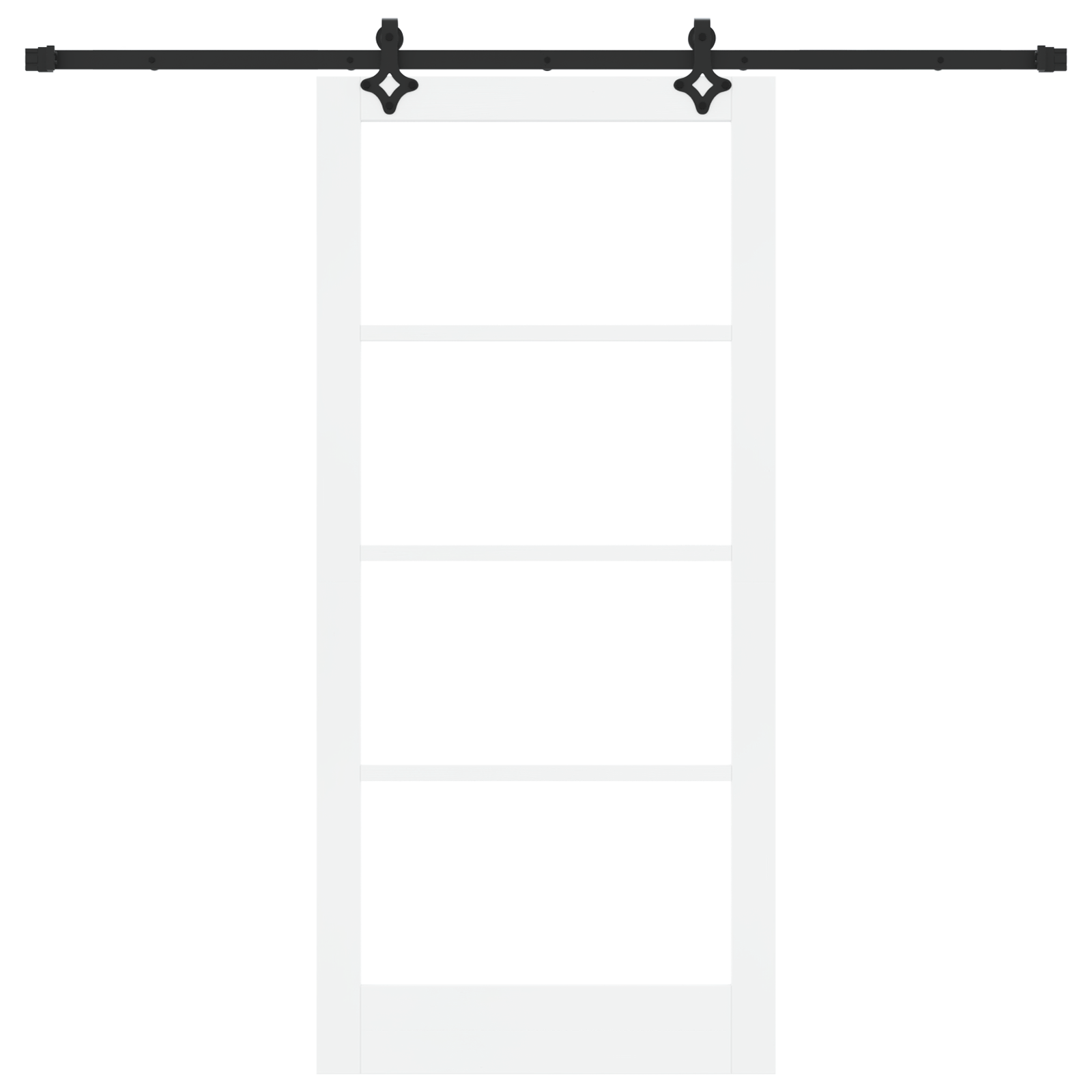 Sliding Door with Hardware Set White 93x202 cm Solid Wood Pine - Image 4