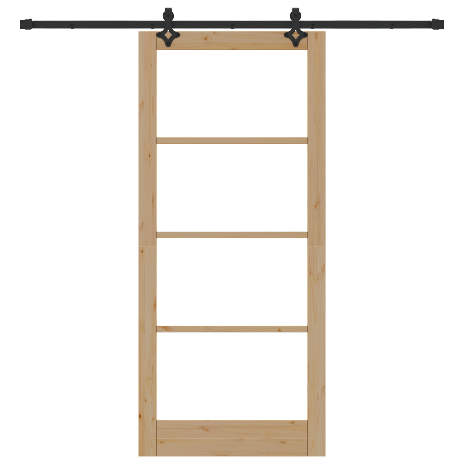 Sliding Door with Hardware Set 93x211 cm Solid Wood Pine - Image 4