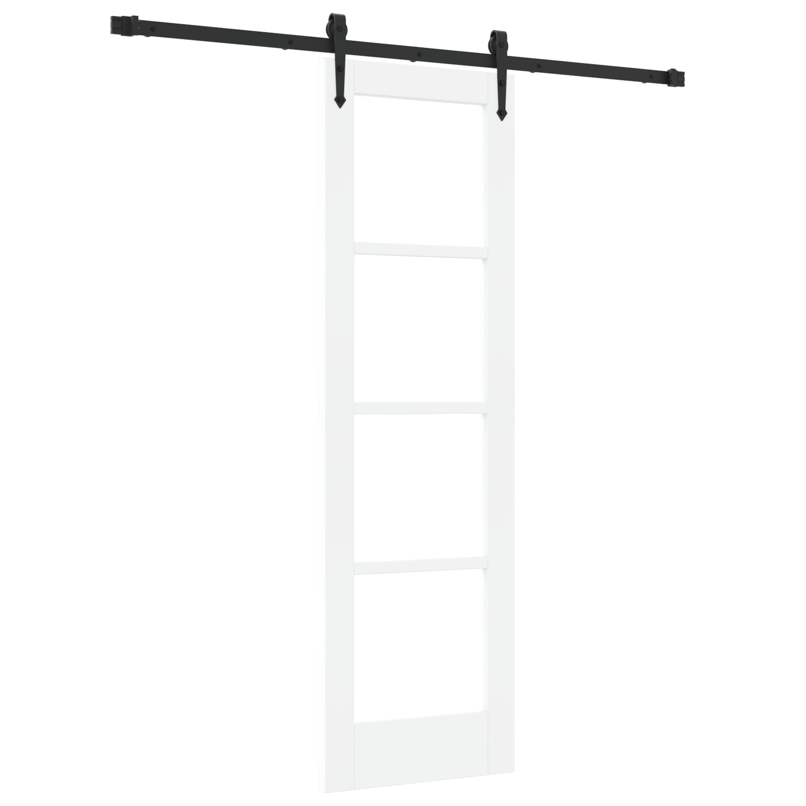 Sliding Door with Hardware Set White 61x198.5 cm Solid Wood Pine - Image 2