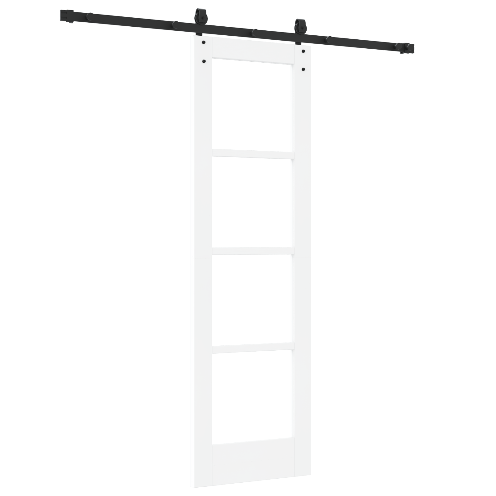 Sliding Door with Hardware Set White 61x198.5 cm Solid Wood Pine - Image 6