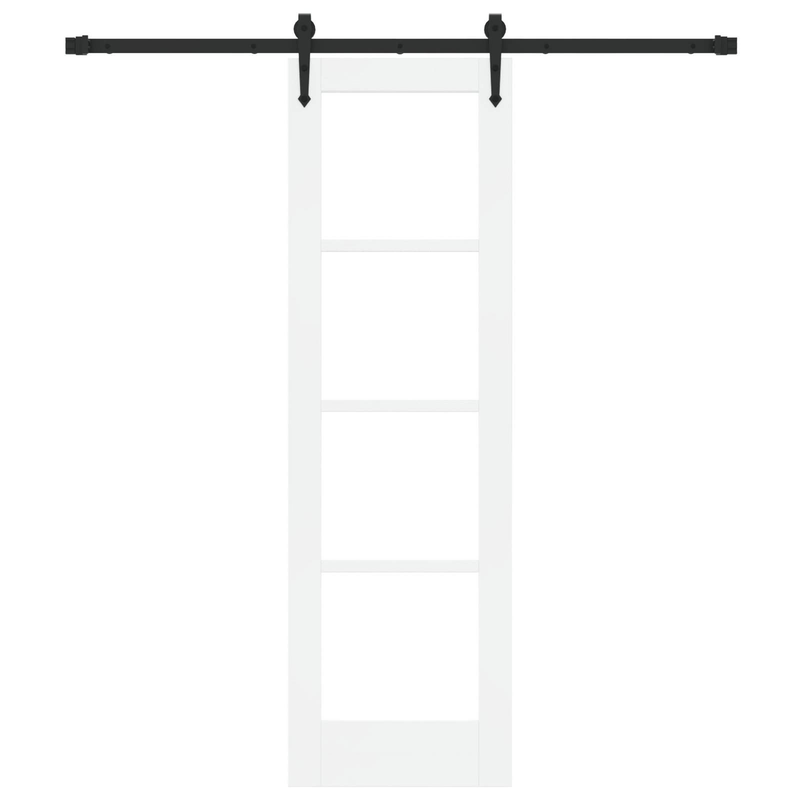 Sliding Door with Hardware Set White 61x198.5 cm Solid Wood Pine - Image 4