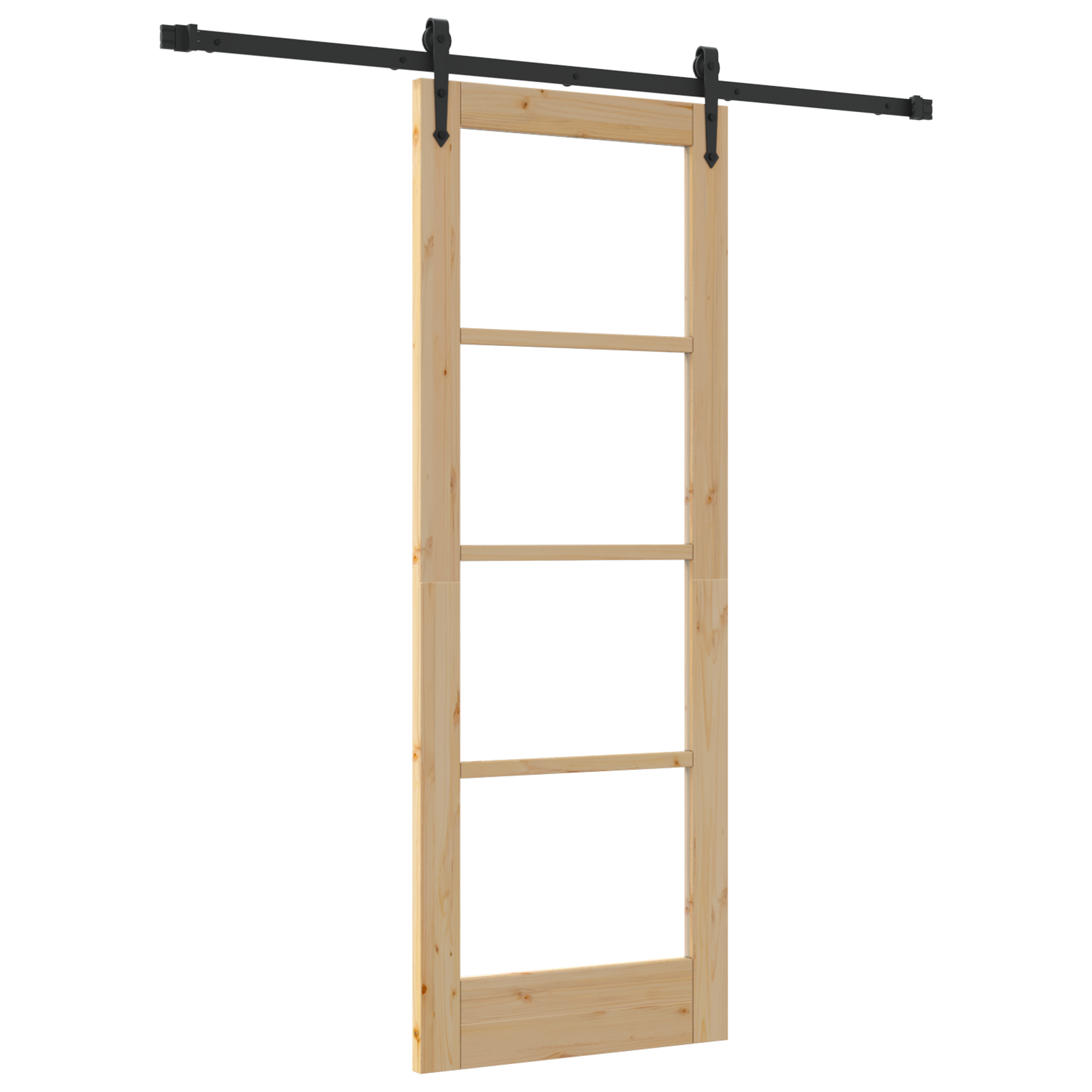 Sliding Door with Hardware Set 73.5x198.5 cm Solid Wood Pine - Image 2