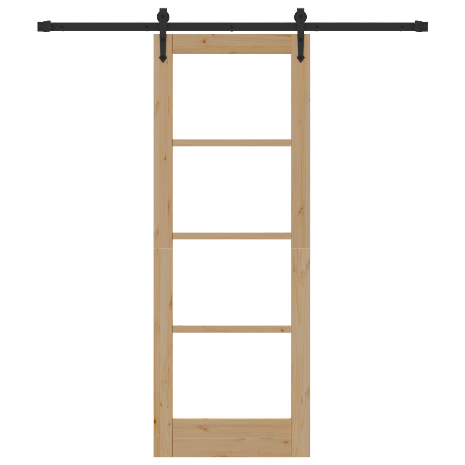 Sliding Door with Hardware Set 73.5x198.5 cm Solid Wood Pine - Image 4