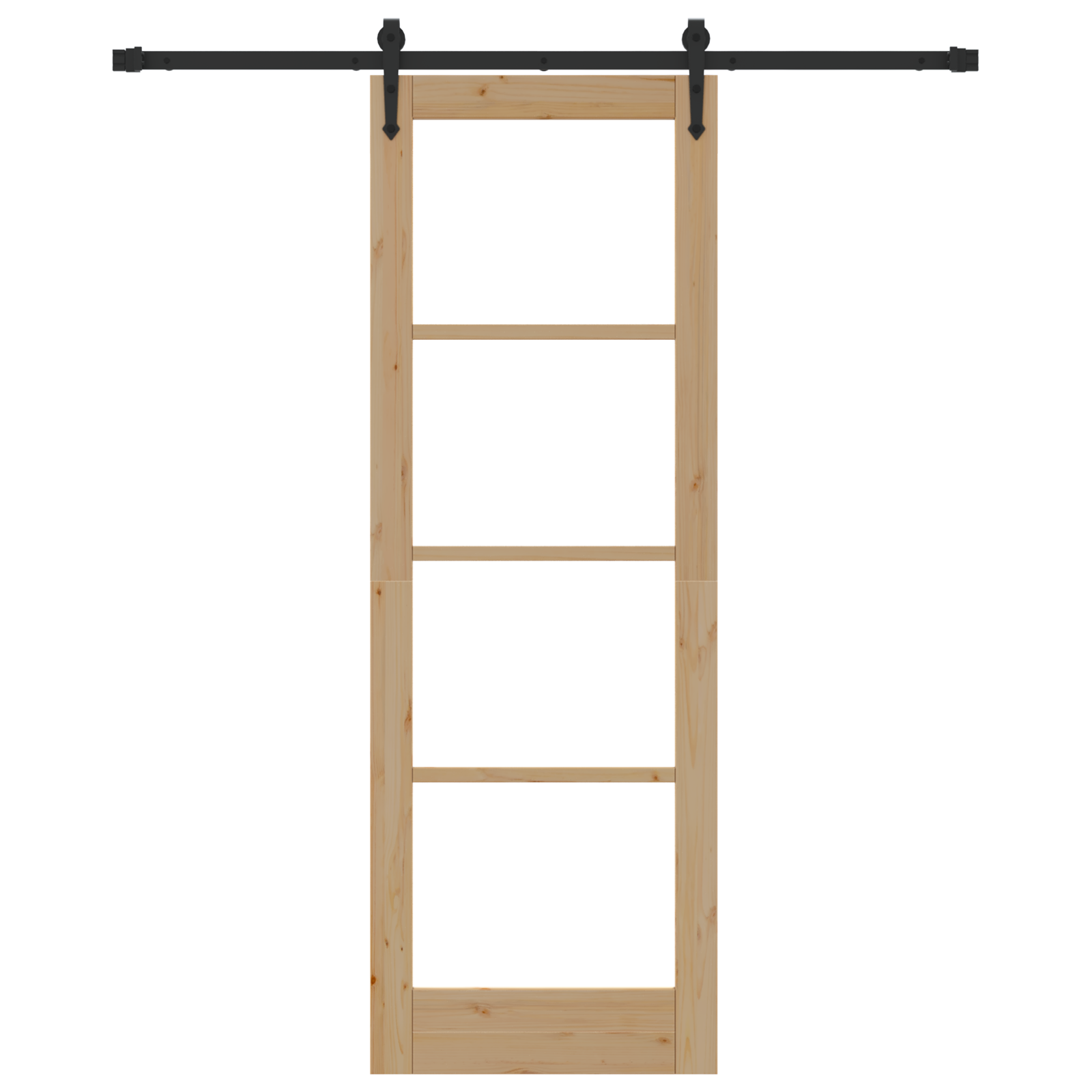 Sliding Door with Hardware Set 73.5x211 cm Solid Wood Pine - Image 4