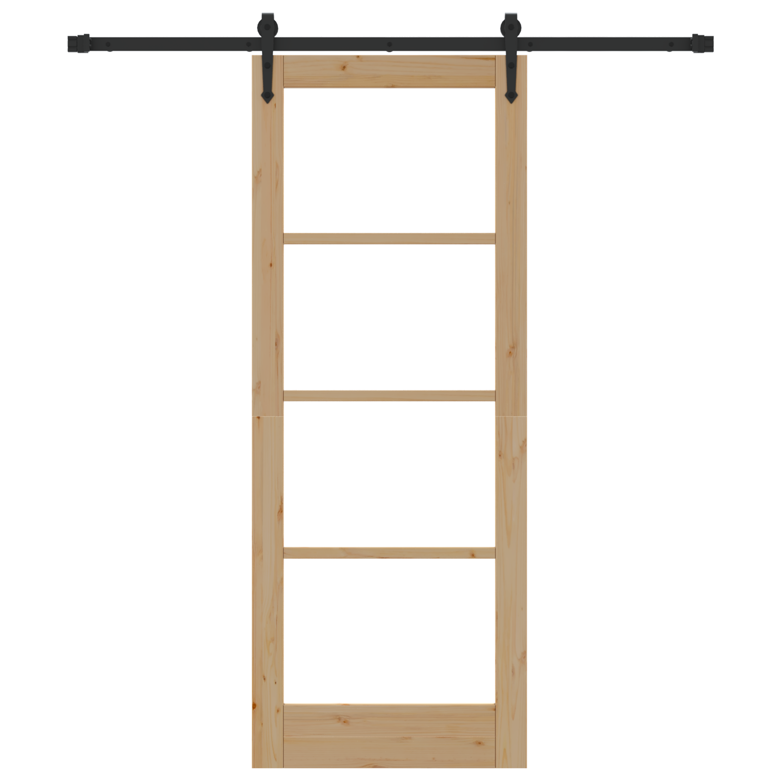 Sliding Door with Hardware Set 78x202 cm Solid Wood Pine - Image 4