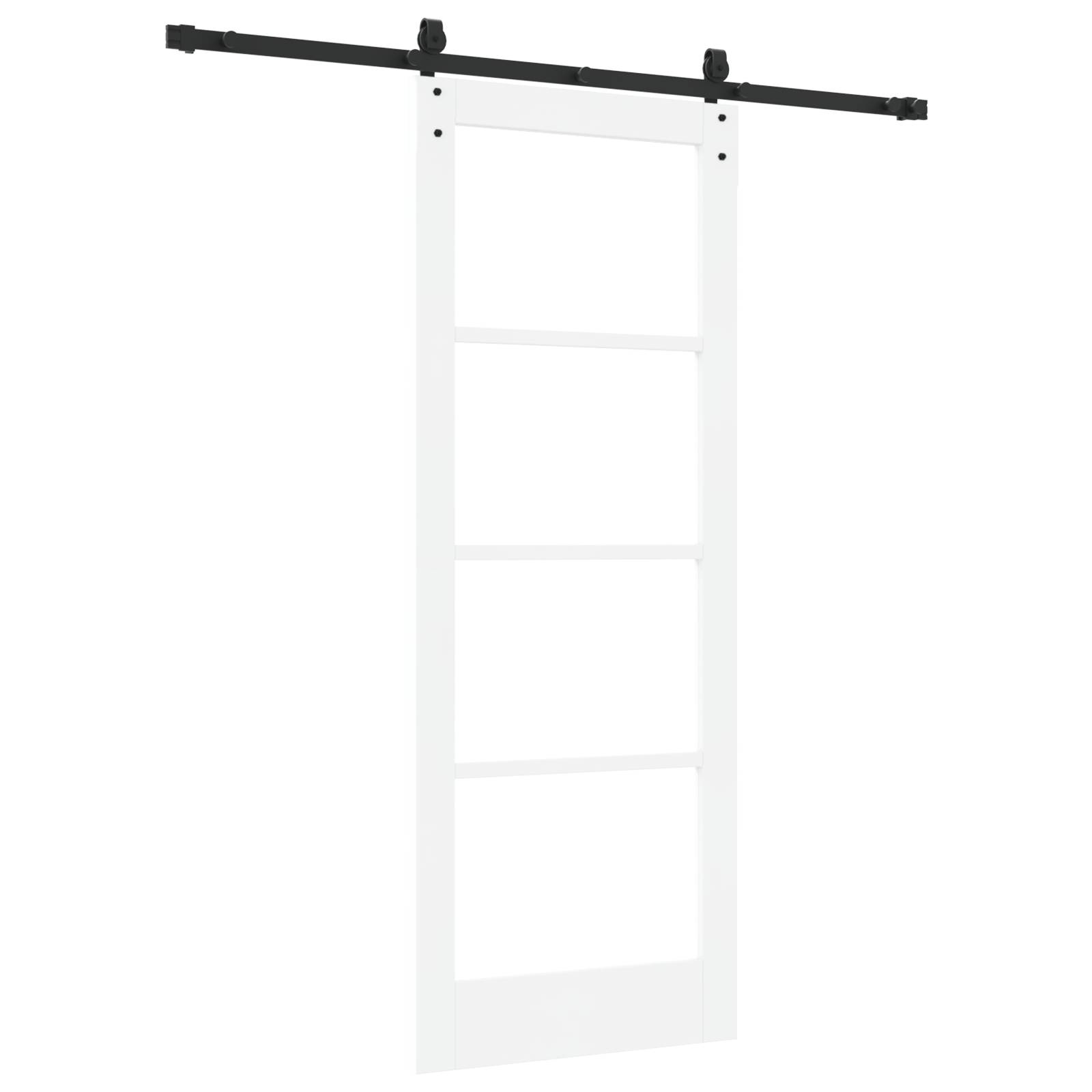 Sliding Door with Hardware Set White 78x202 cm Solid Wood Pine - Image 6