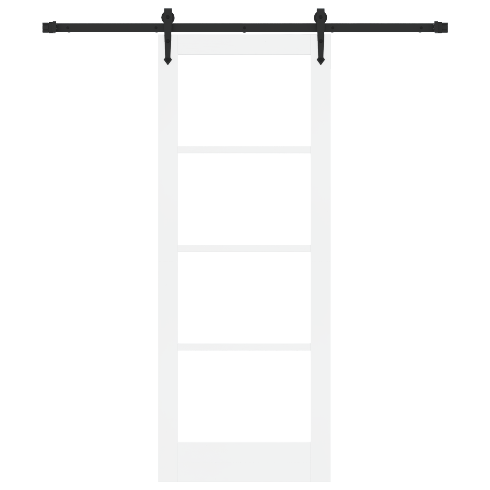 Sliding Door with Hardware Set White 78x202 cm Solid Wood Pine - Image 4