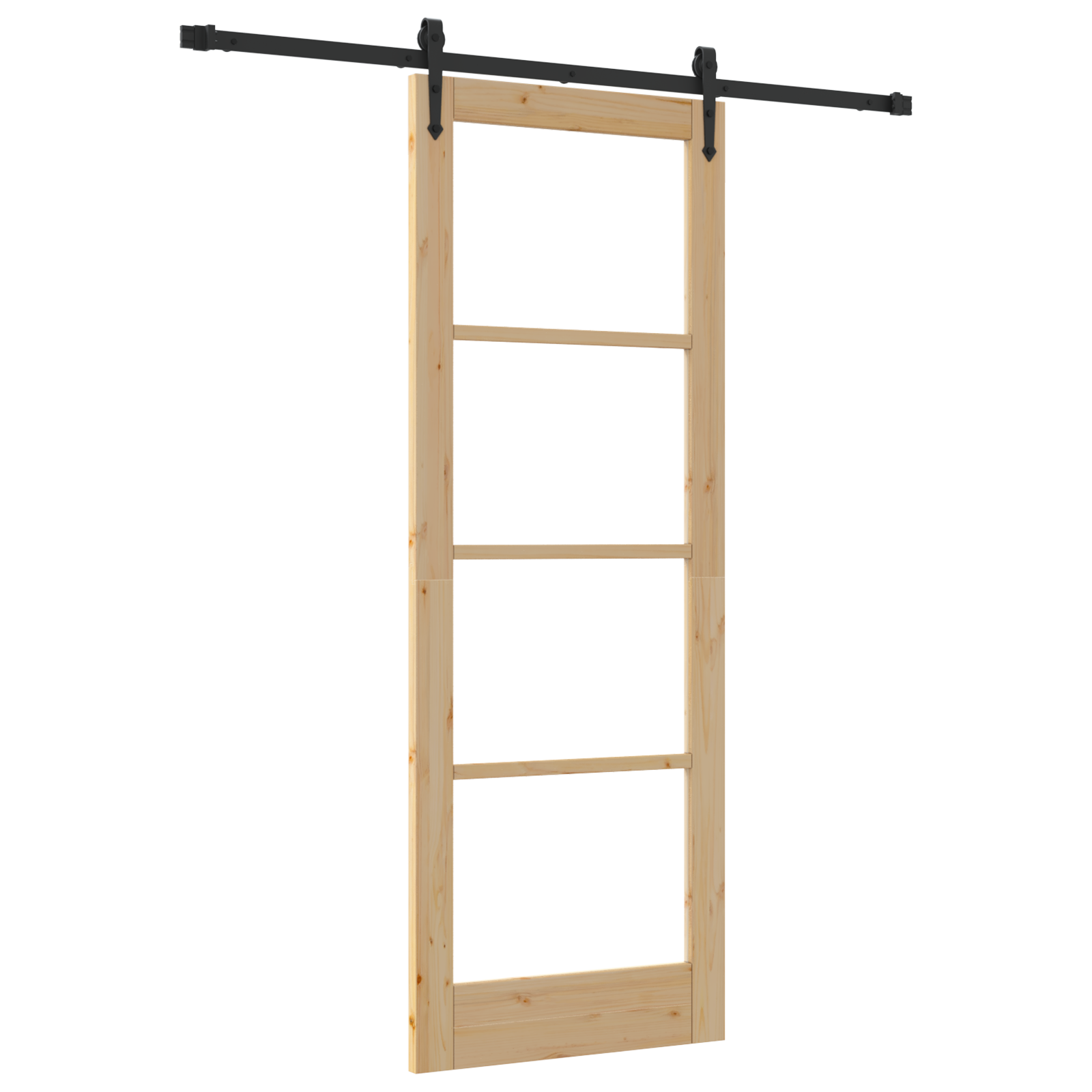 Sliding Door with Hardware Set 78x211 cm Solid Wood Pine - Image 2
