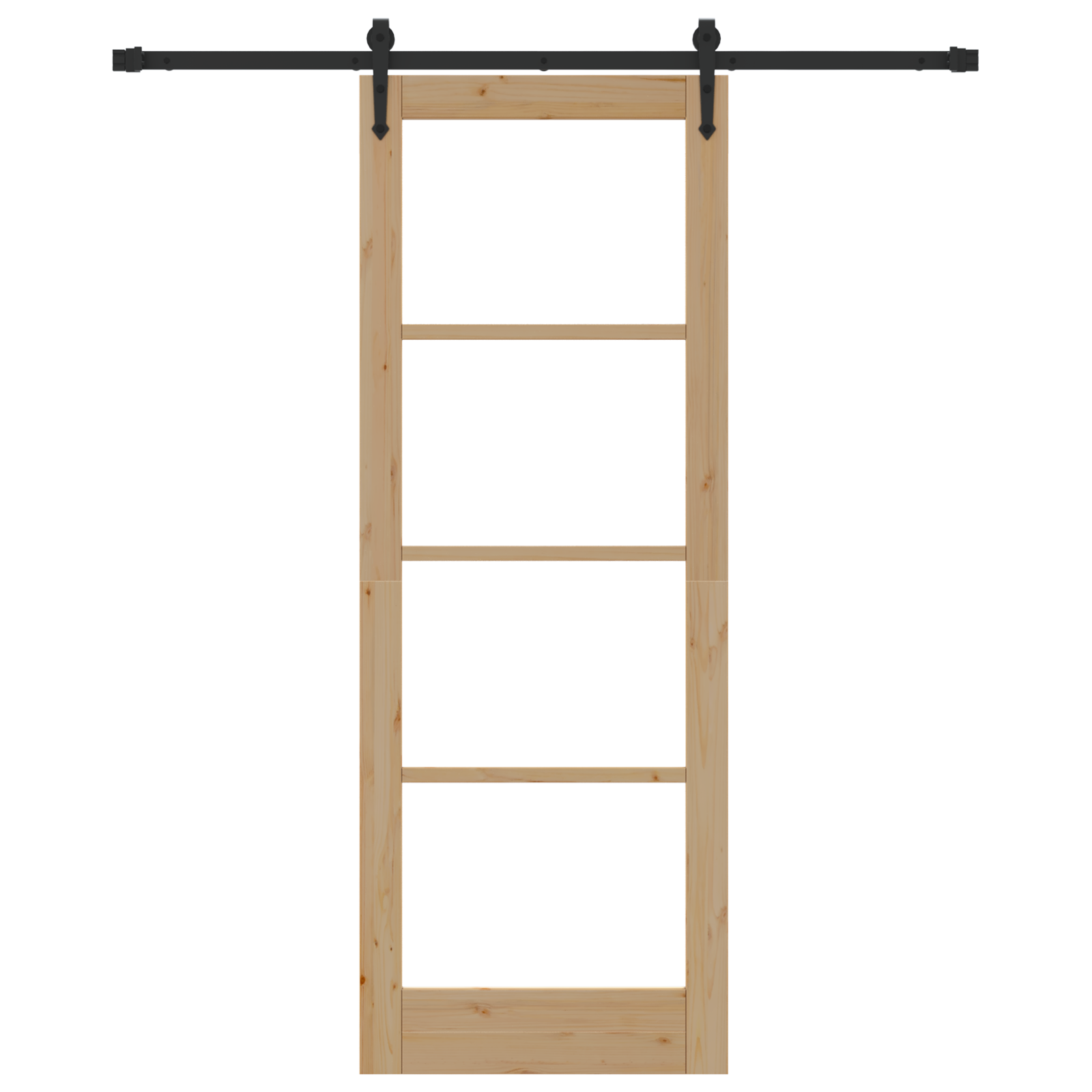 Sliding Door with Hardware Set 78x211 cm Solid Wood Pine - Image 4