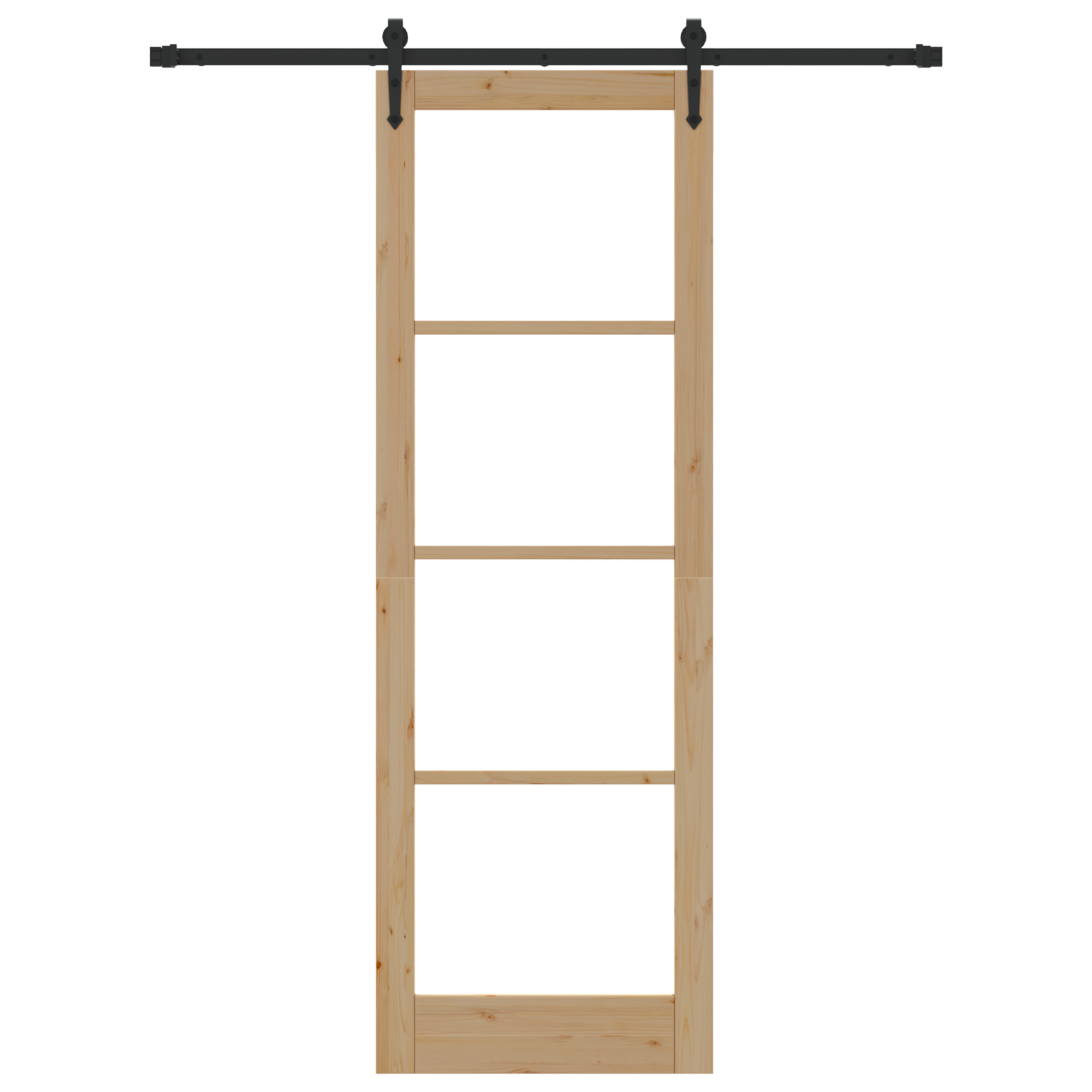 Sliding Door with Hardware Set 78x232 cm Solid Wood Pine - Image 4