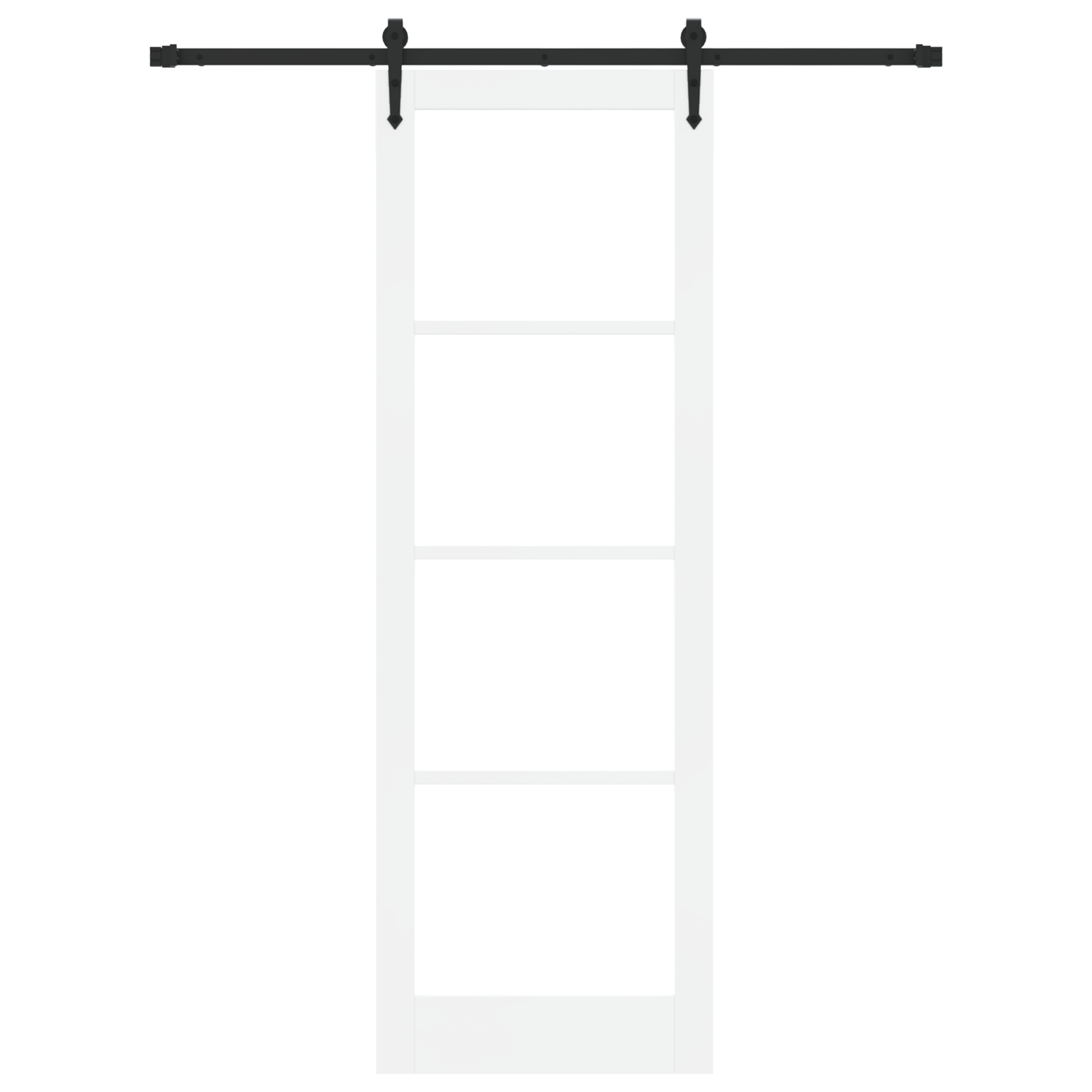 Sliding Door with Hardware Set White 78x232 cm Solid Wood Pine - Image 4