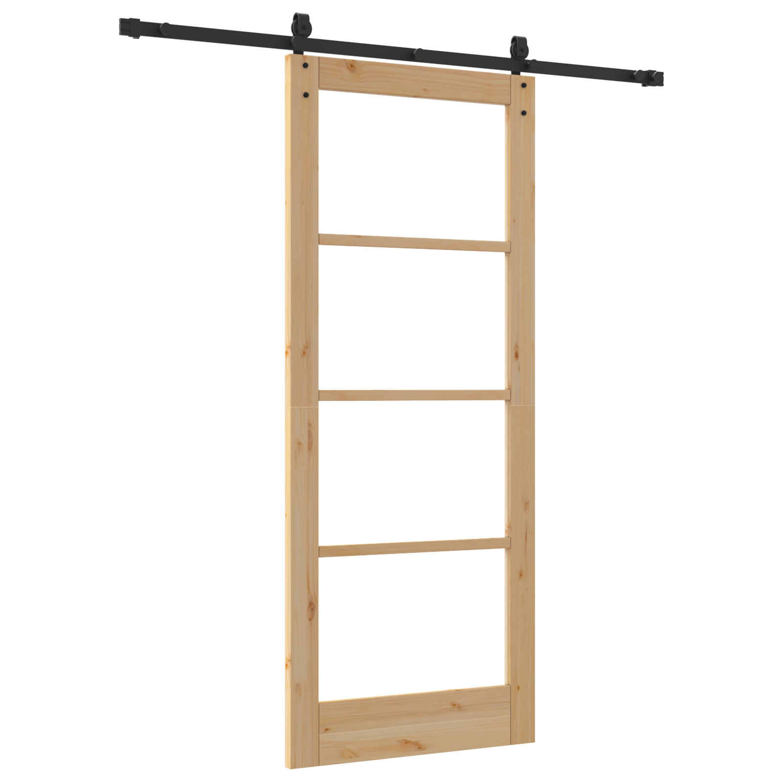 Sliding Door with Hardware Set 83x202 cm Solid Wood Pine - Image 6