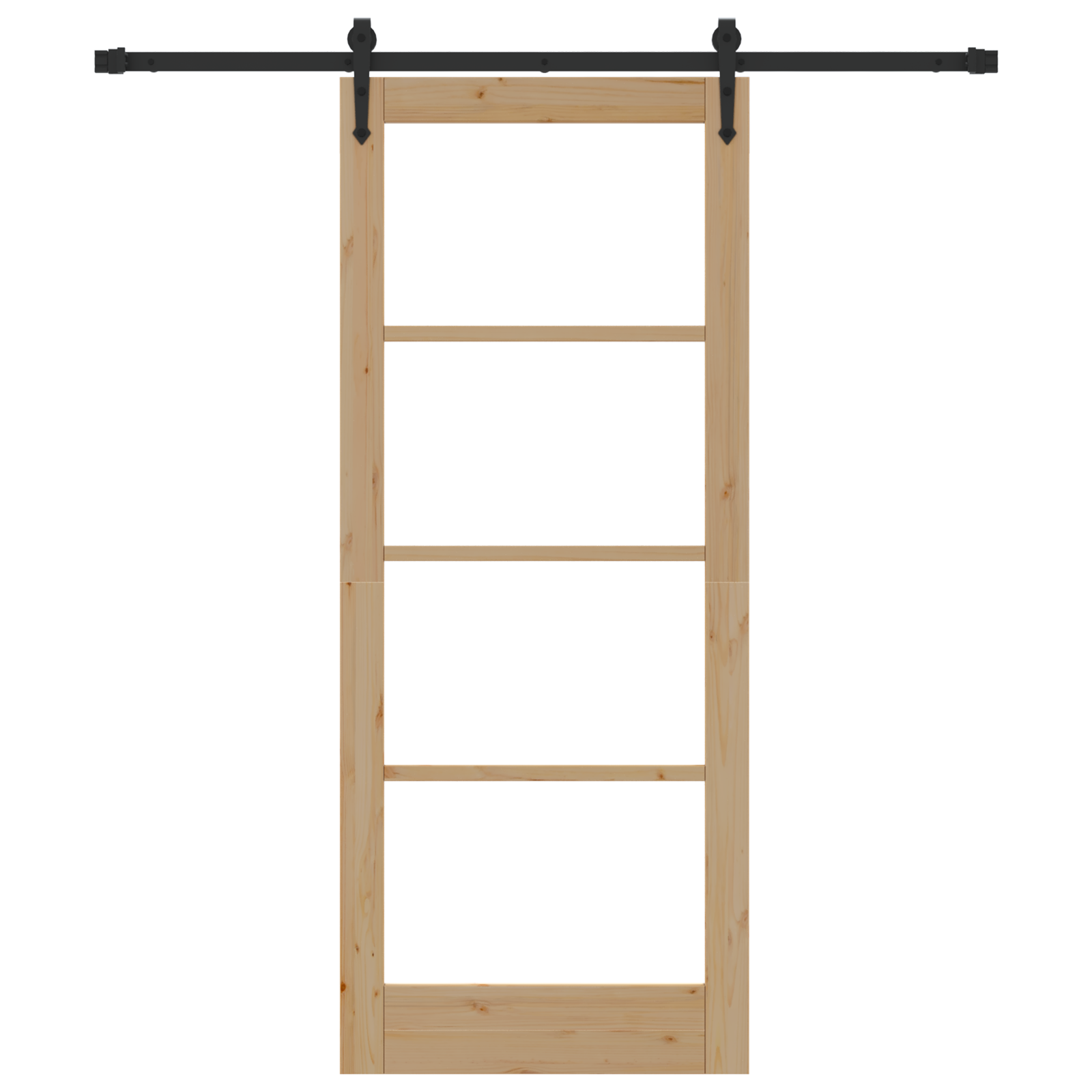 Sliding Door with Hardware Set 83x202 cm Solid Wood Pine - Image 4