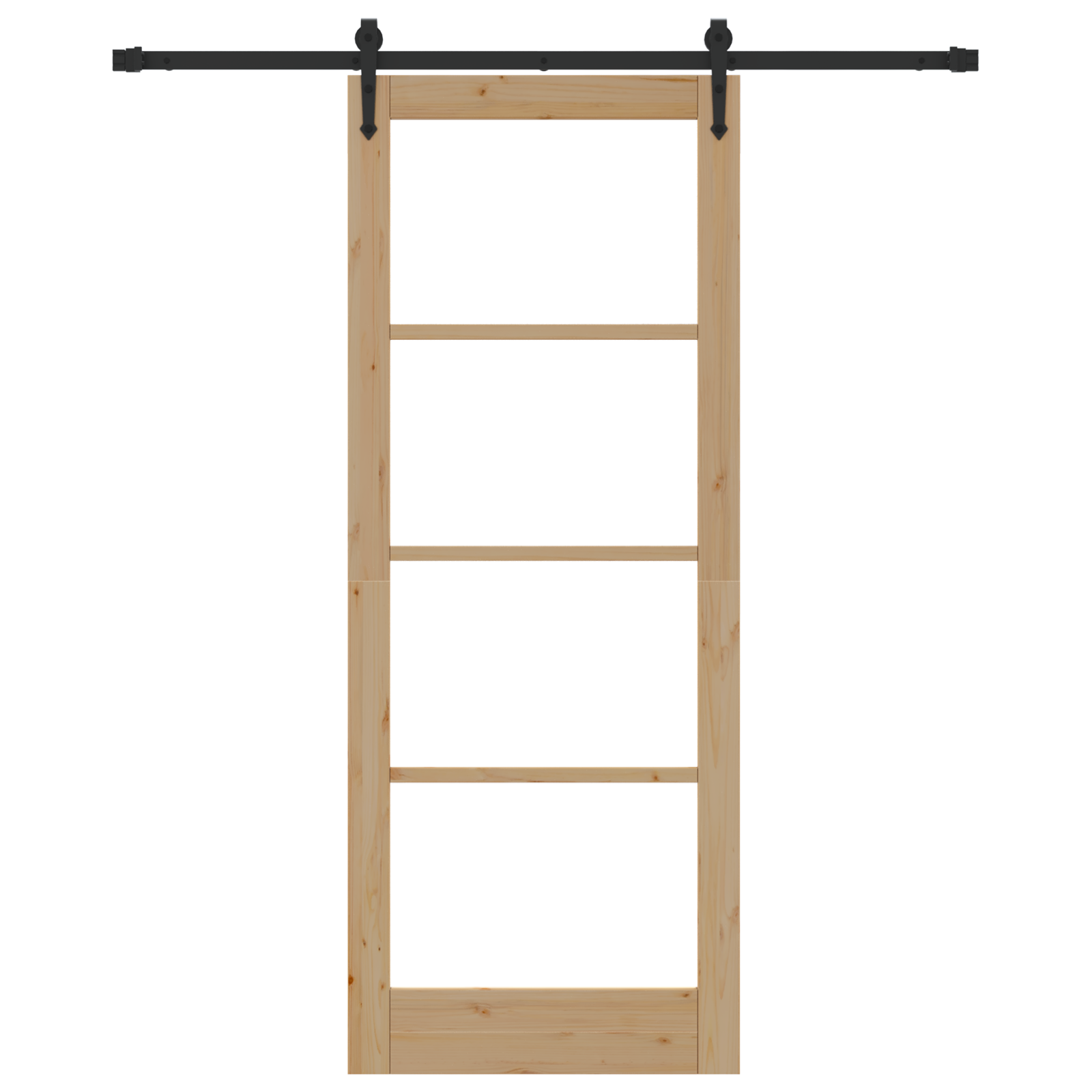 Sliding Door with Hardware Set 83x211 cm Solid Wood Pine - Image 4